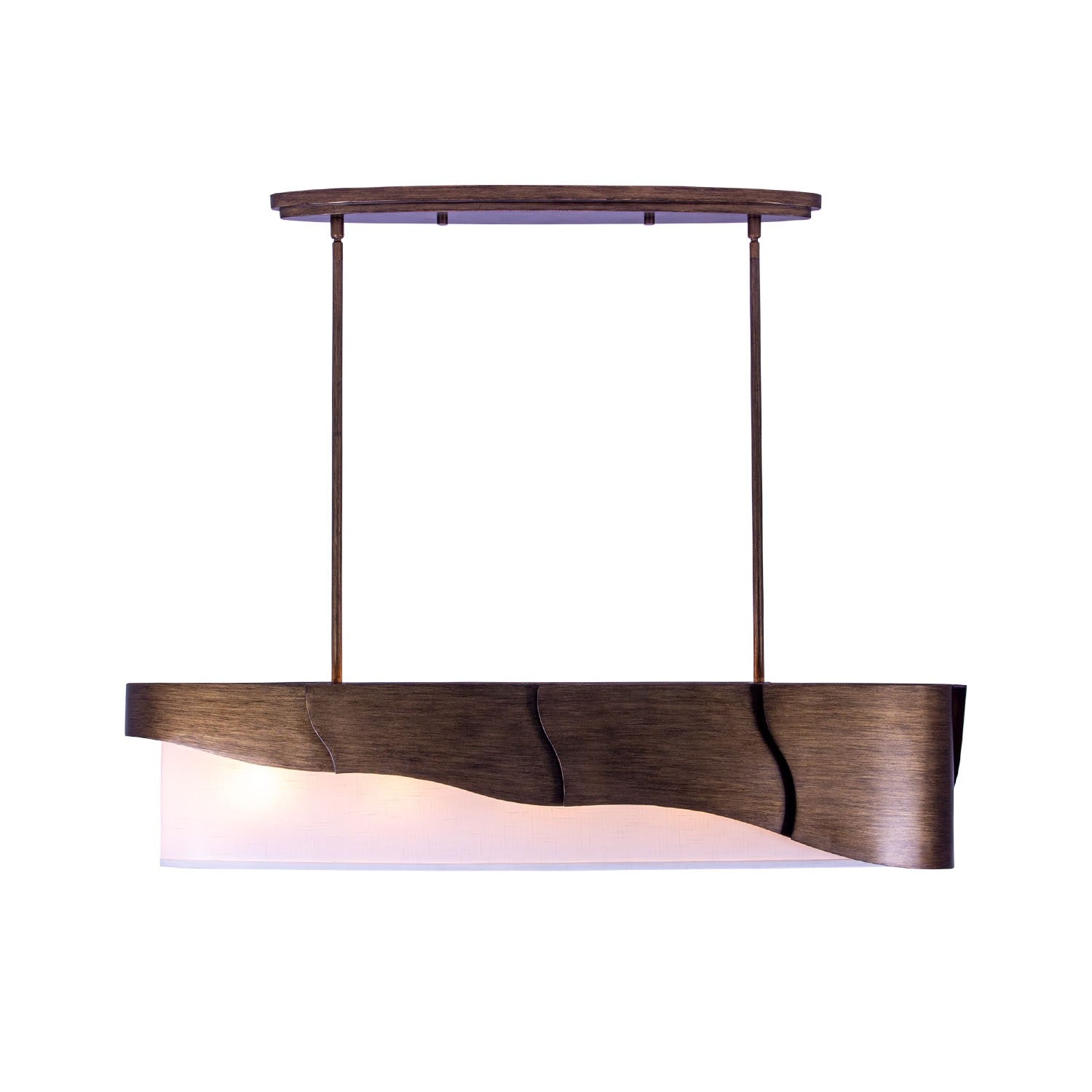 Kalco - 523065BGD - Five Light Linear Pendant - MIDWAY - Pearlized Antique Brass