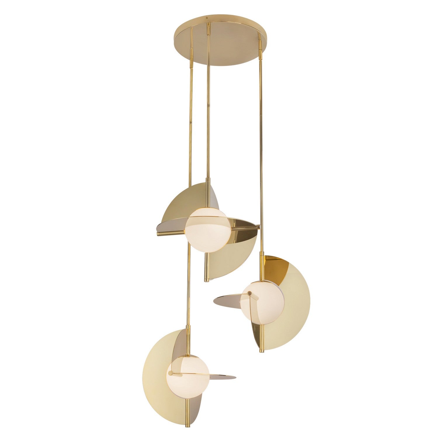 Kuzco Canada - CH65127-MRB/OP-UNV - LED Chandelier - Scorpio - Metallic Brass/Opal Glass