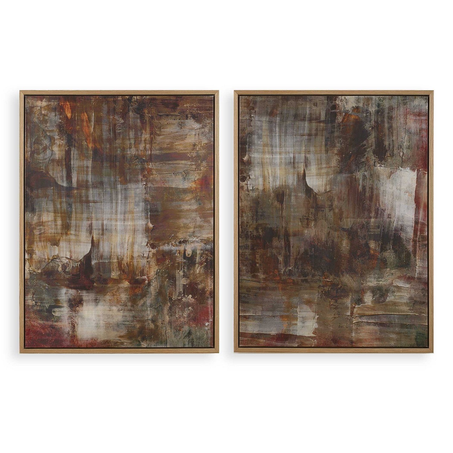 Uttermost - 32433 - Framed Canvases, Set/2 - Molten Patina - Light Oak