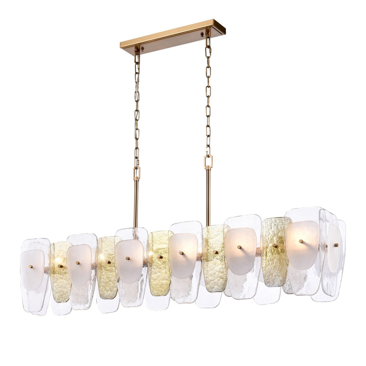 Arabela Lighting - 85203-6 - Six Light Linear Chandelier - Strata - Lacquered Gold