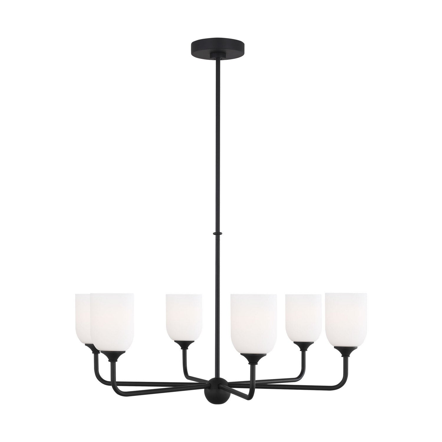 Generation Lighting Canada - GLC1096EN3/MBK - Six Light Chandelier - Emile - Midnight Black