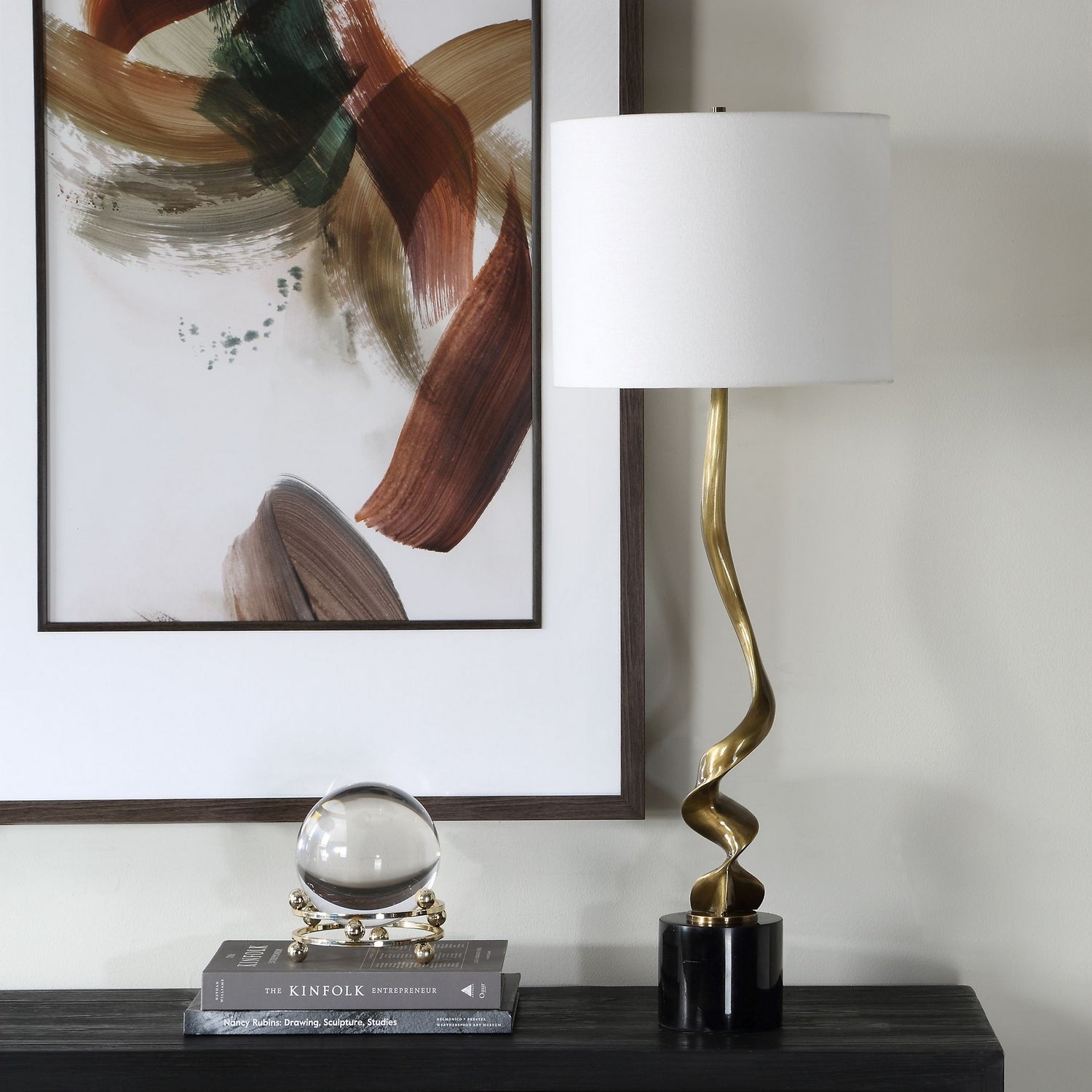 Uttermost - 30614-1 - One Light Buffet Lamp - Spiraling - Antique Brass