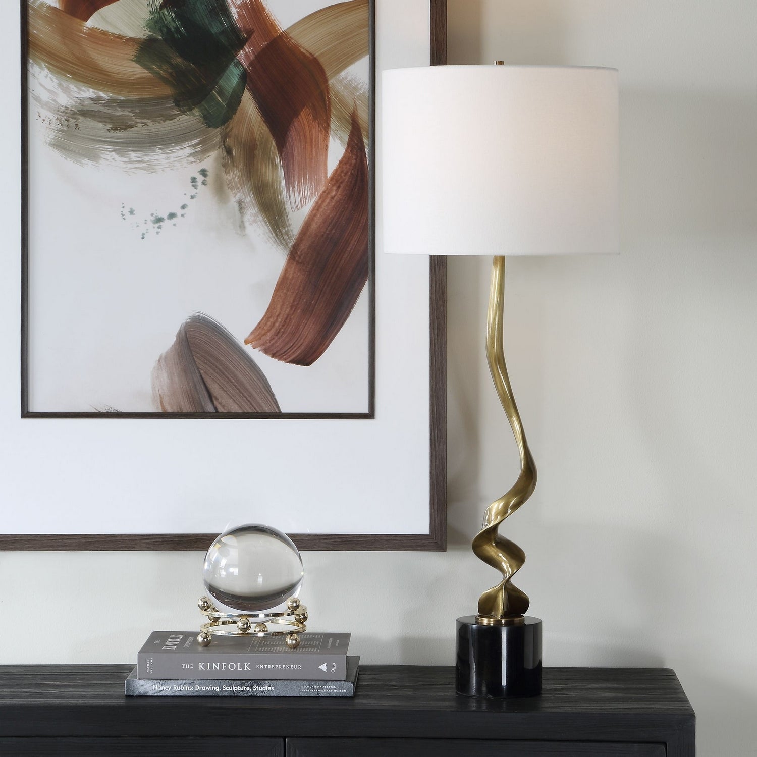 Uttermost - 30614-1 - One Light Buffet Lamp - Spiraling - Antique Brass