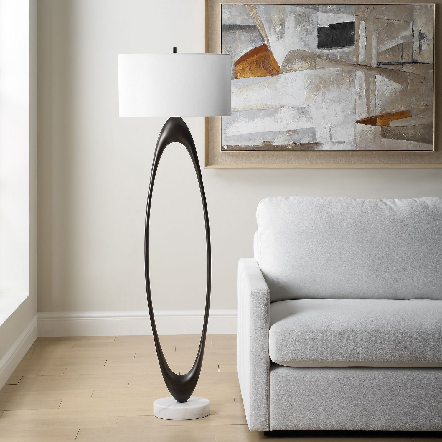 Uttermost - 30643 - One Light Floor Lamp - Sonic - Antique Brass