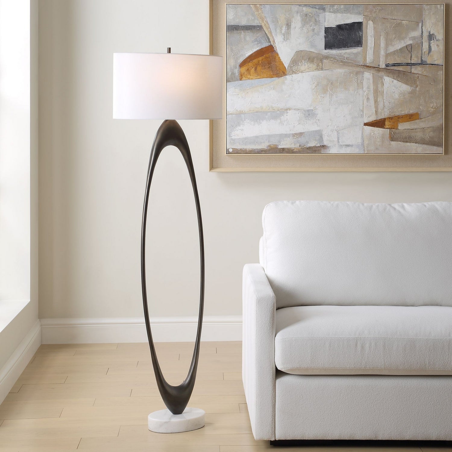 Uttermost - 30643 - One Light Floor Lamp - Sonic - Antique Brass