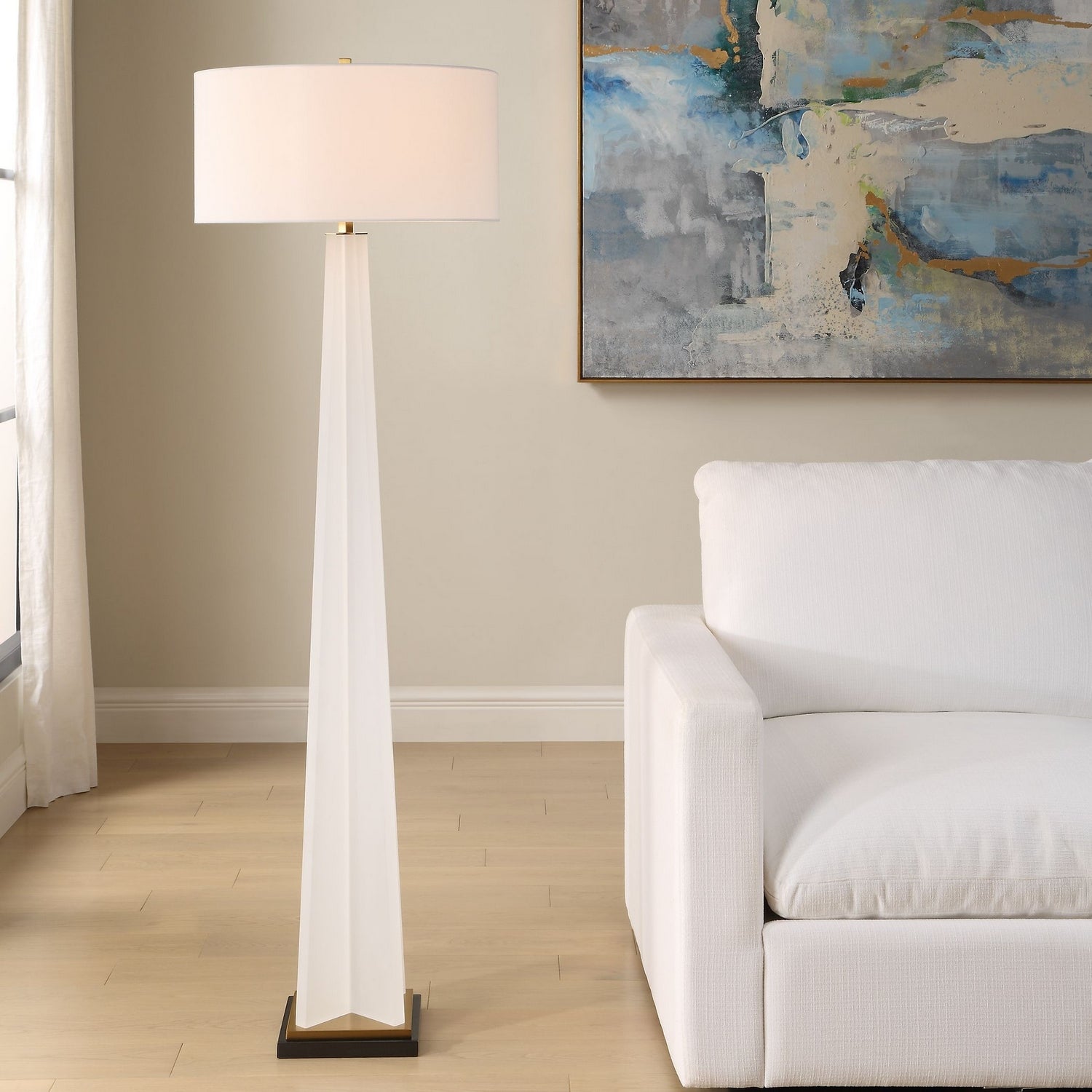 Uttermost - 30684 - One Light Floor Lamp - Rosin - Antique Brass