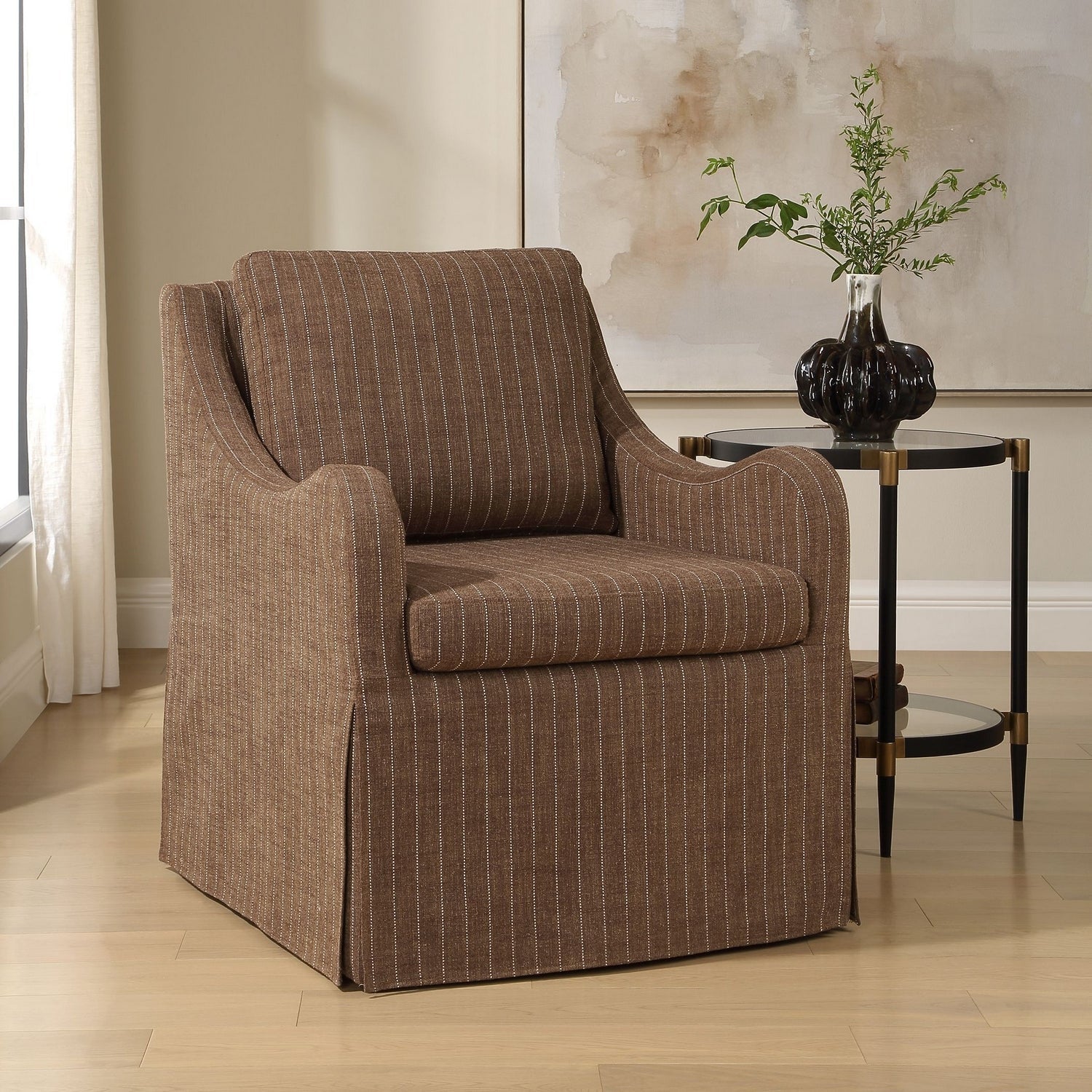 Uttermost - 53077 - Swivel Chair - Luisa - Teak Brown
