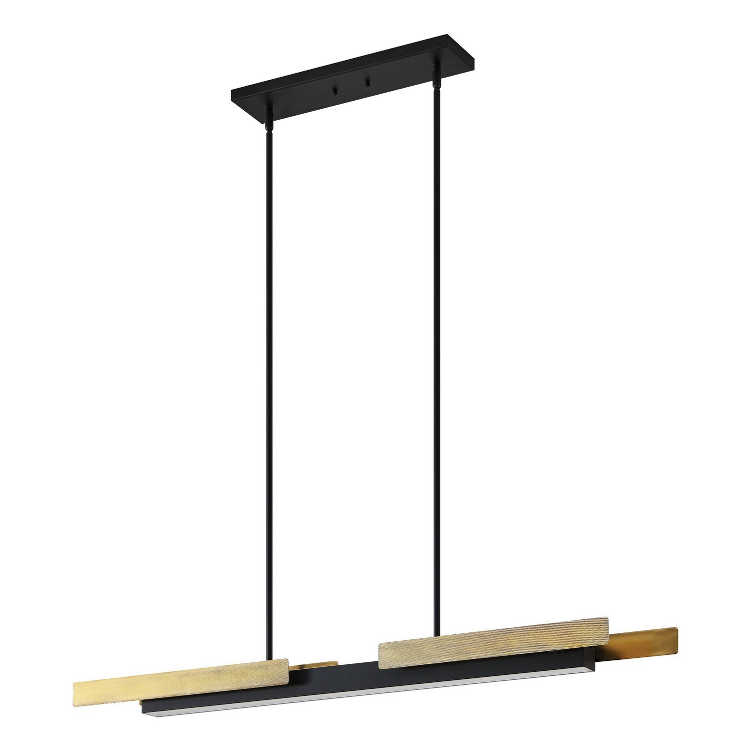 Thesis Lighting 206938A Grazia LED Linear Pendant in Matte Black/Brushed Gold