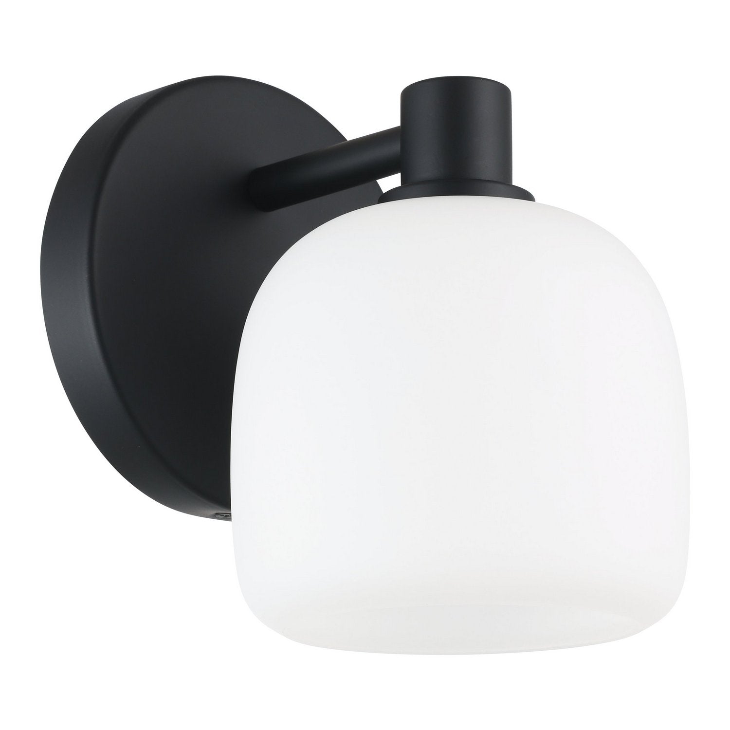Thesis Lighting 206997A Valentina Wall Sconce in Matte Black, Etched Opal