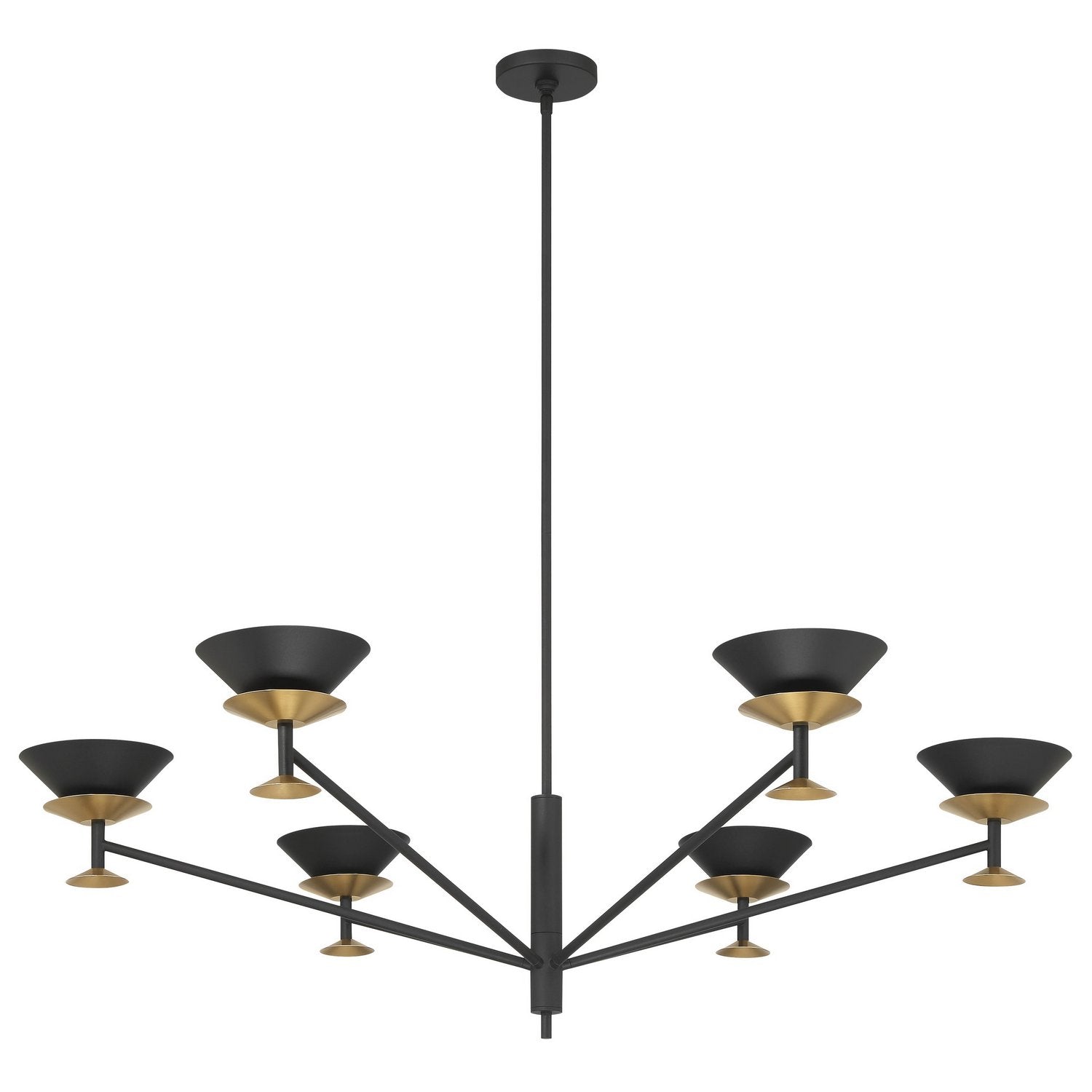 Thesis Lighting 207315A Tremolo LED Chandelier in Textured Black, Champagne Gold