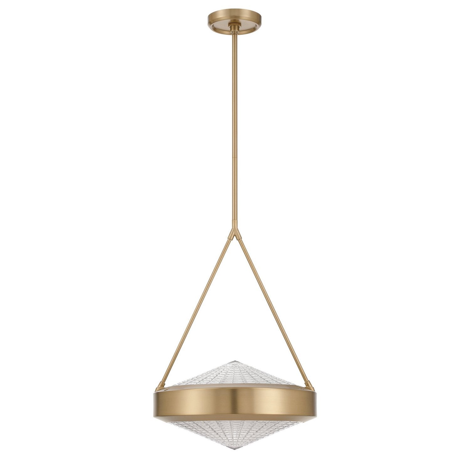 Thesis Lighting 207426A Agate Pendant in Champagne Gold, Clear Holophane