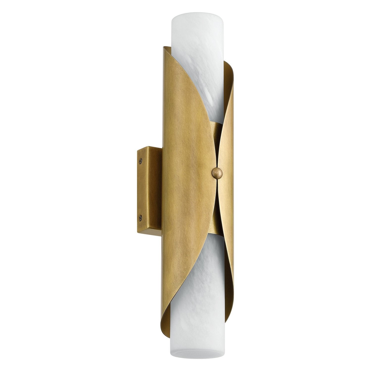 Thesis Lighting 207617A Crescendo Wall Sconce in Natural Brass, Alabaster