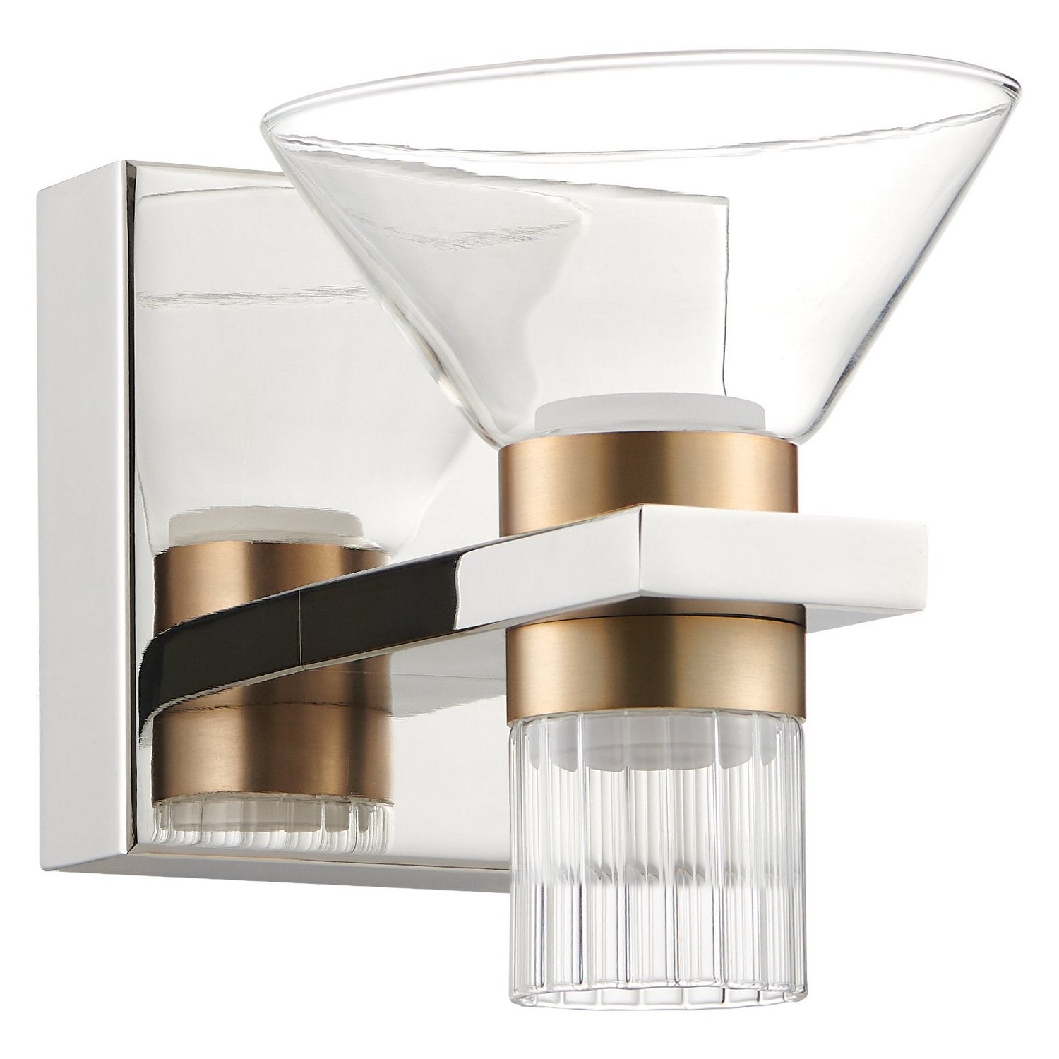 Thesis Lighting 207687A Blake LED Vanity in Polished Nickel, Champagne Gold