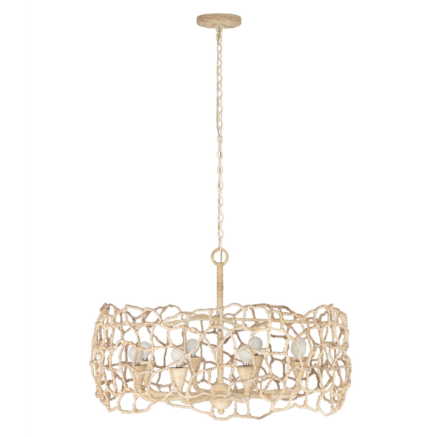 Kalco - 527355WIV - Eight Light Chandelier - Reef - Warm Ivory