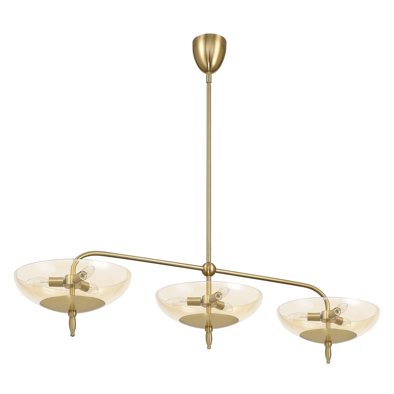 Thesis Lighting 207786A Fiorello Linear Pendant in Brushed Gold