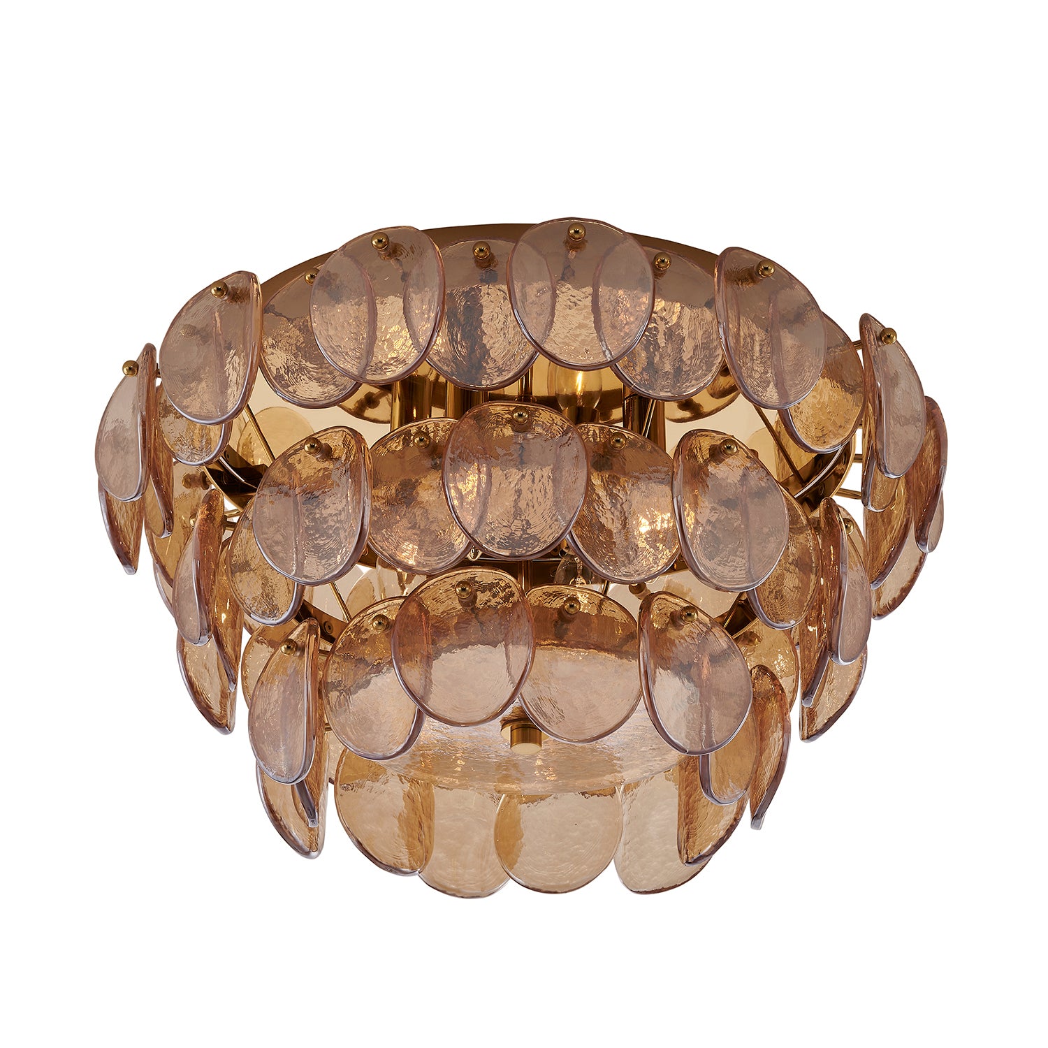 Kalco - 524645PWB - Four Light Flush Mount - Uroko - Polished Winter Brass