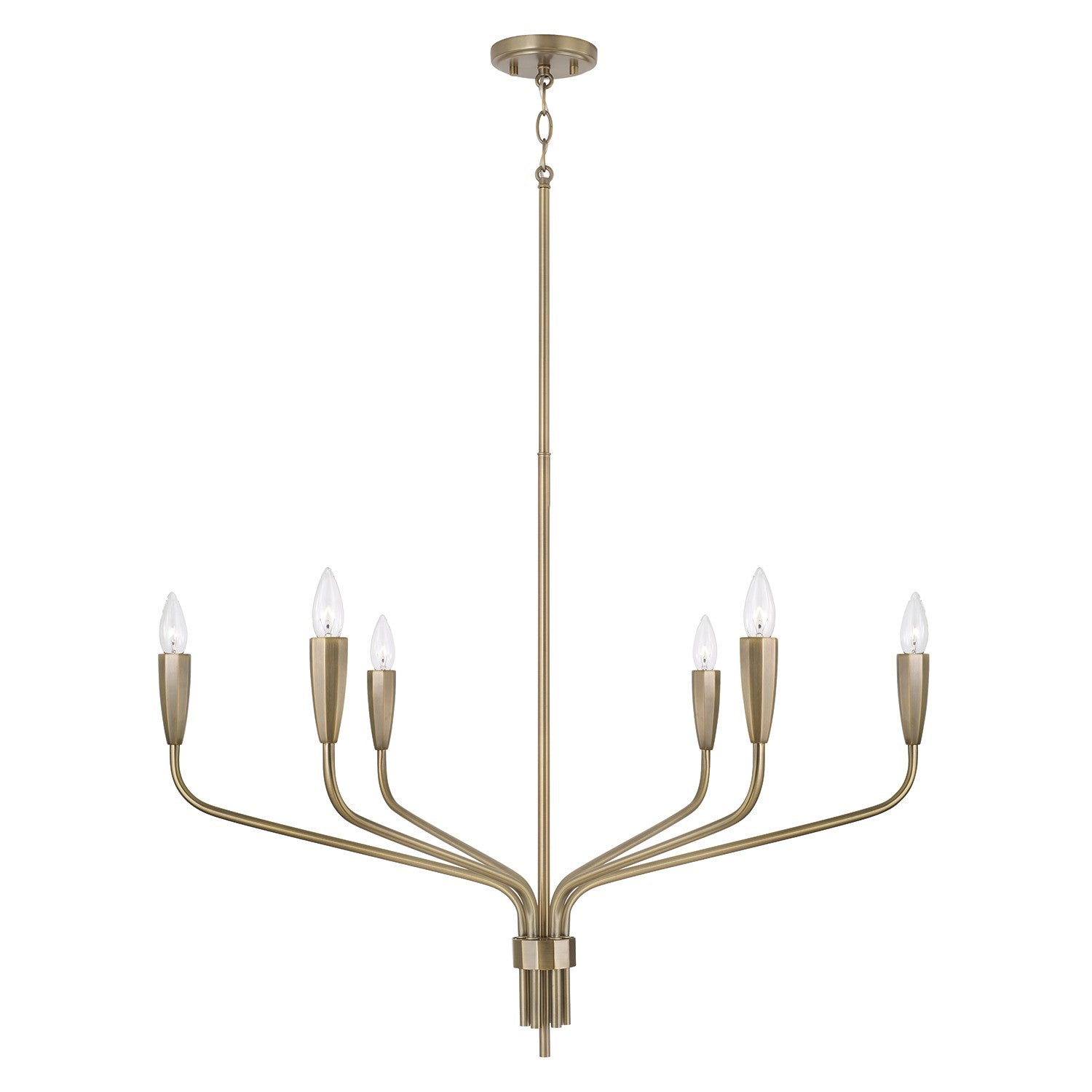 Capital Lighting - 460461ANB - Six Light Chandelier - Palmer - Antiqued Brass