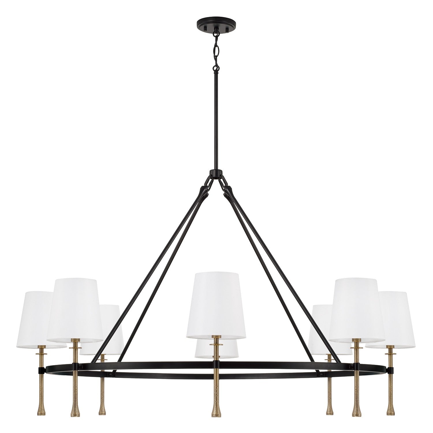 Capital Lighting - 460781MBG-717 - Eight Light Chandelier - Hollis - Matte Black with Hammered Gold