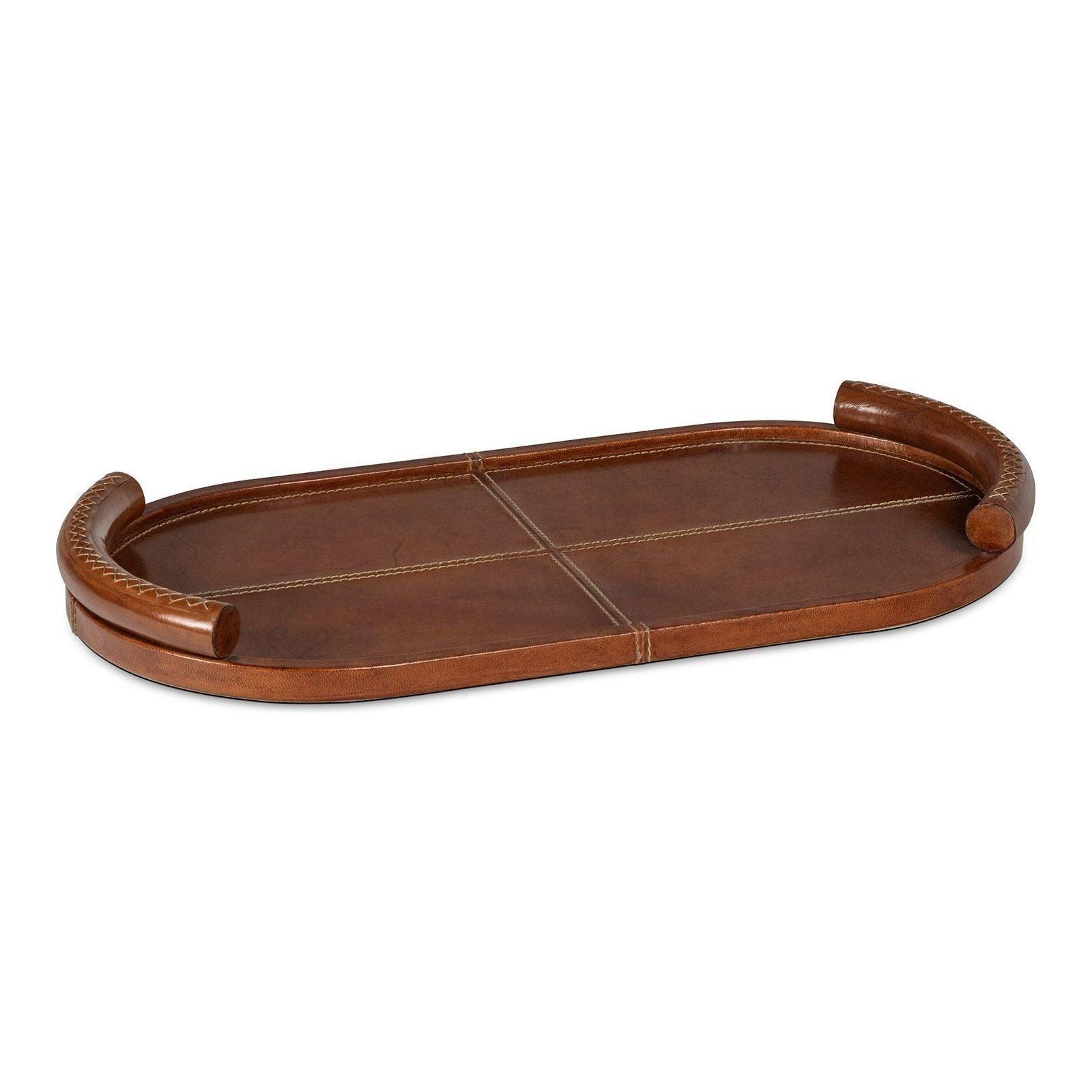 Regina Andrew - Forte Leather Oval Tray - 20-1609TAN - Canada Light Shop