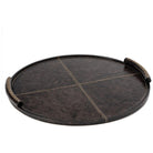 Regina Andrew - Forte Leather Round Tray - 20-1657BLK - Canada Light Shop