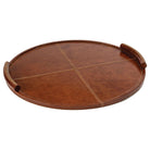 Regina Andrew - Forte Leather Round Tray - 20-1657TAN - Canada Light Shop