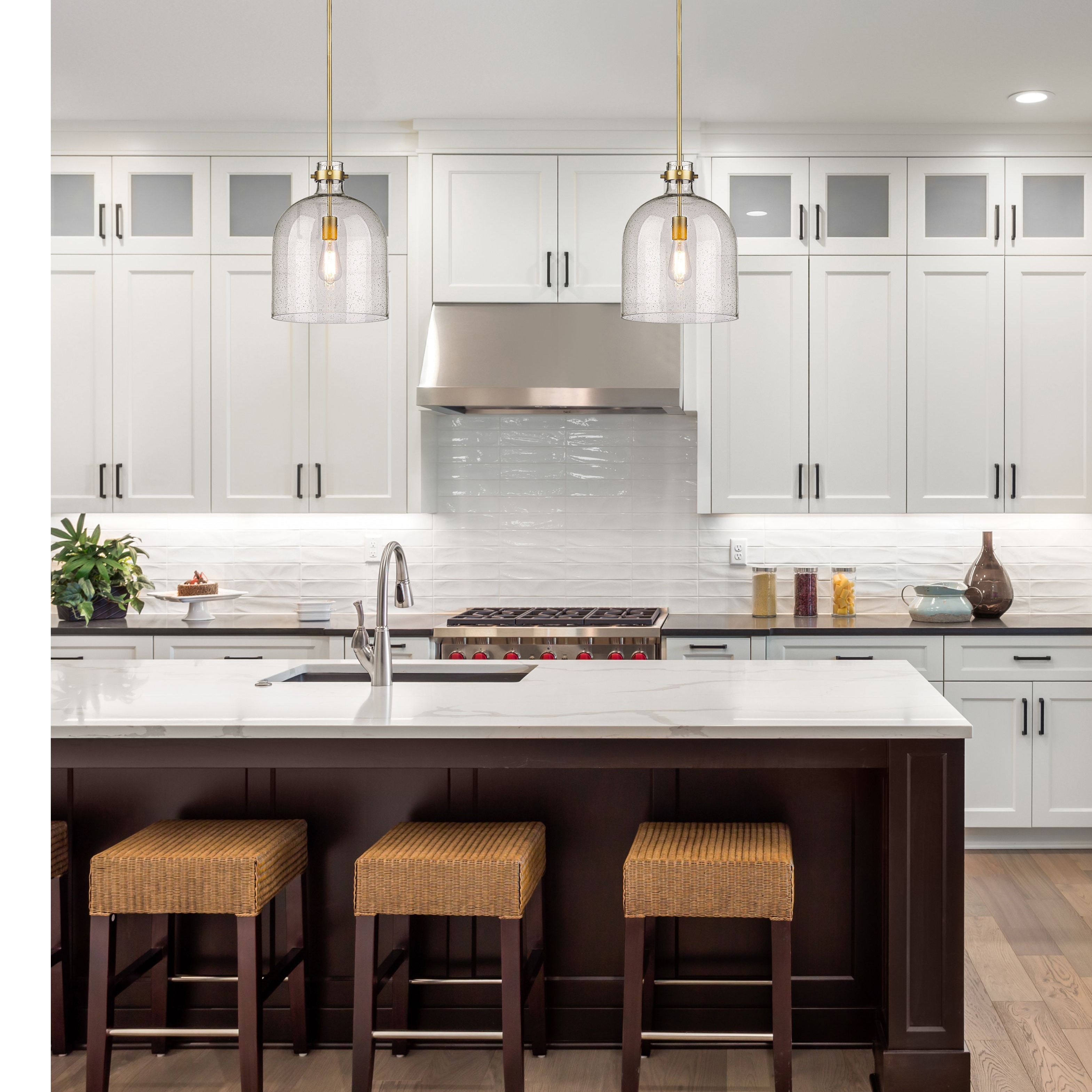 Z-Lite 817-12RB Pearson Pendant in Rubbed Brass room shot