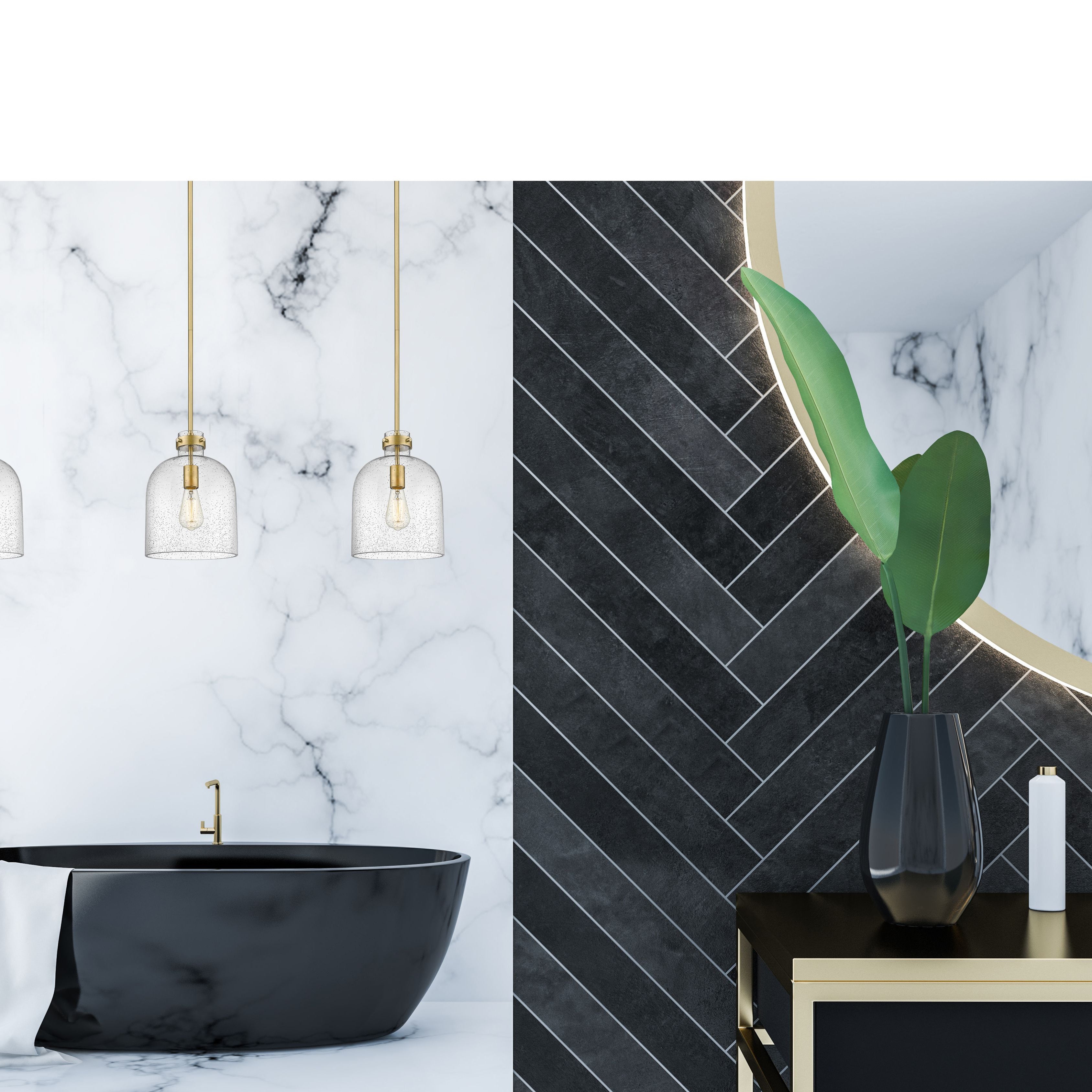 Z-Lite 817-9RB Pearson Pendant in Rubbed Brass room shot