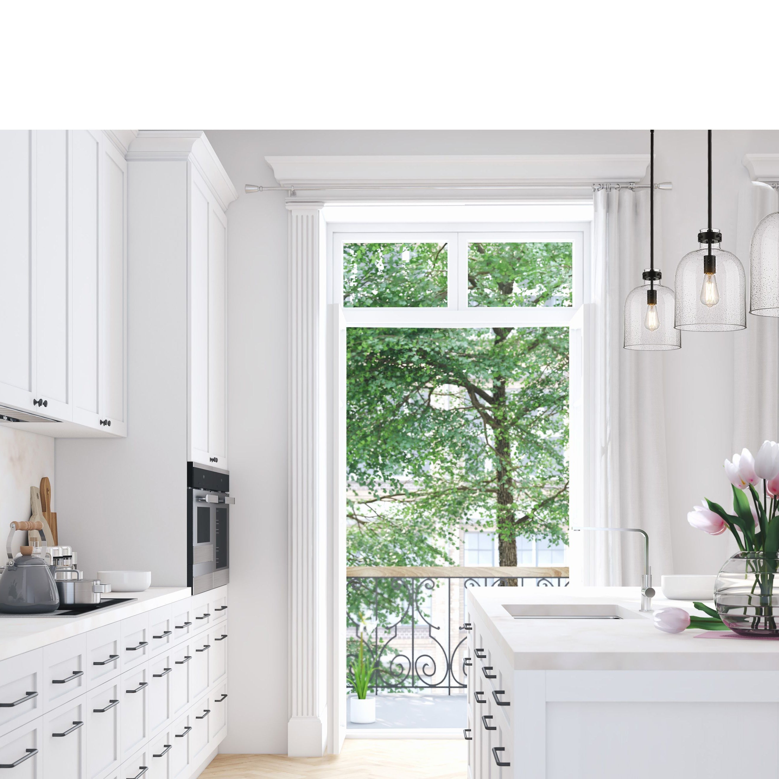 Z-Lite 817-9MB Pearson Pendant in Matte Black room shot