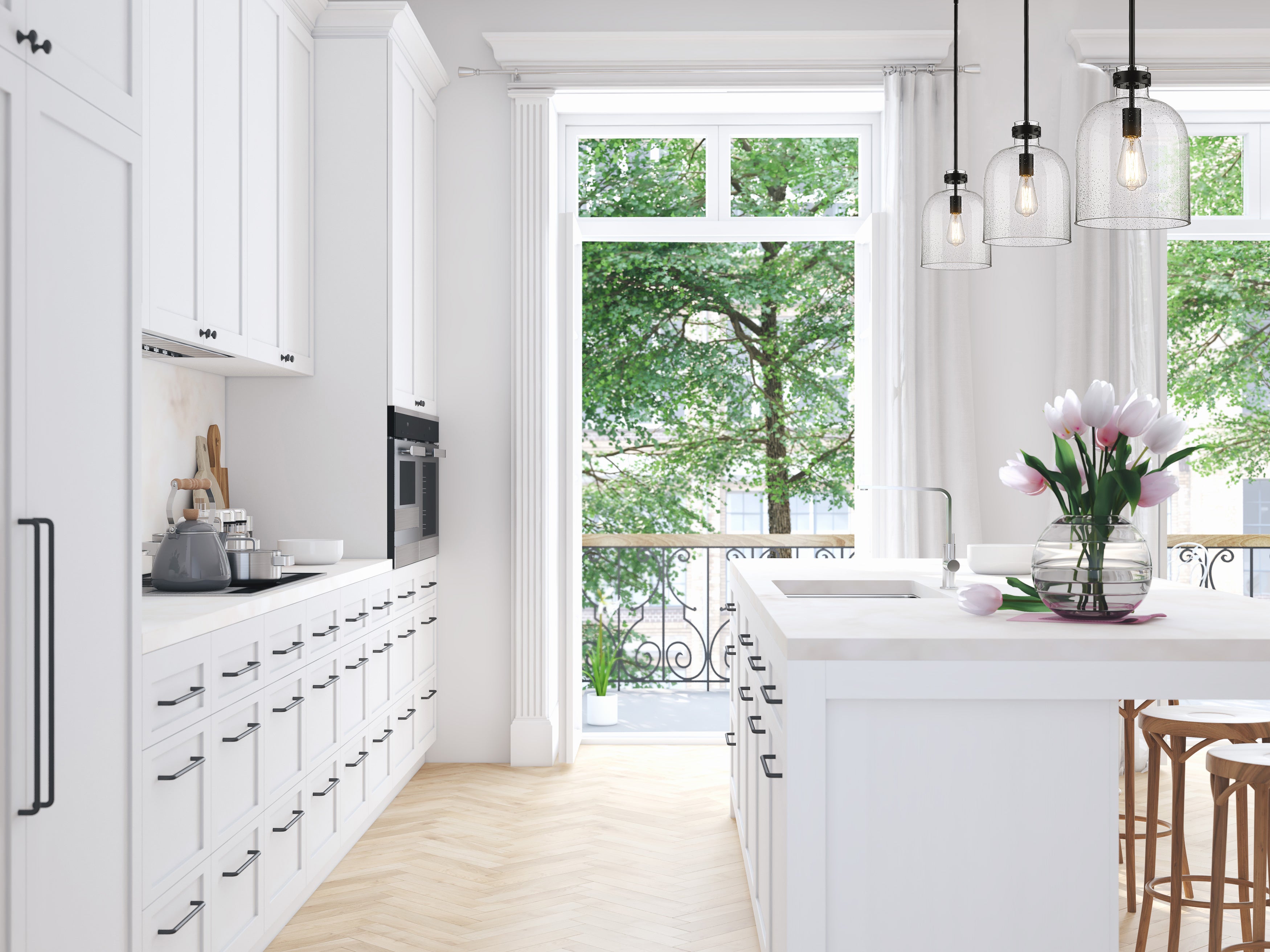 Z-Lite 817-9MB Pearson Pendant in Matte Black room shot