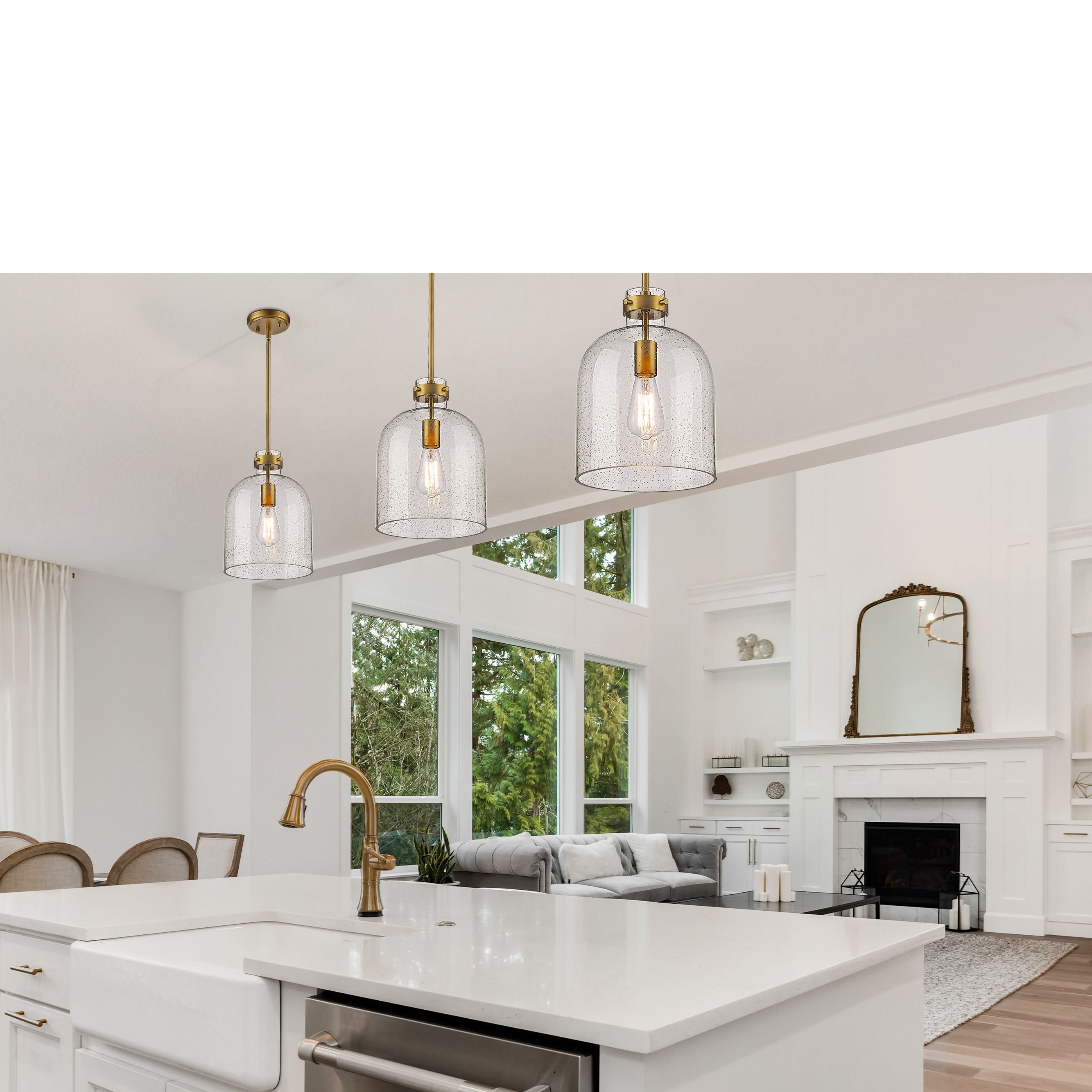 Z-Lite 817-9RB Pearson Pendant in Rubbed Brass room shot 2
