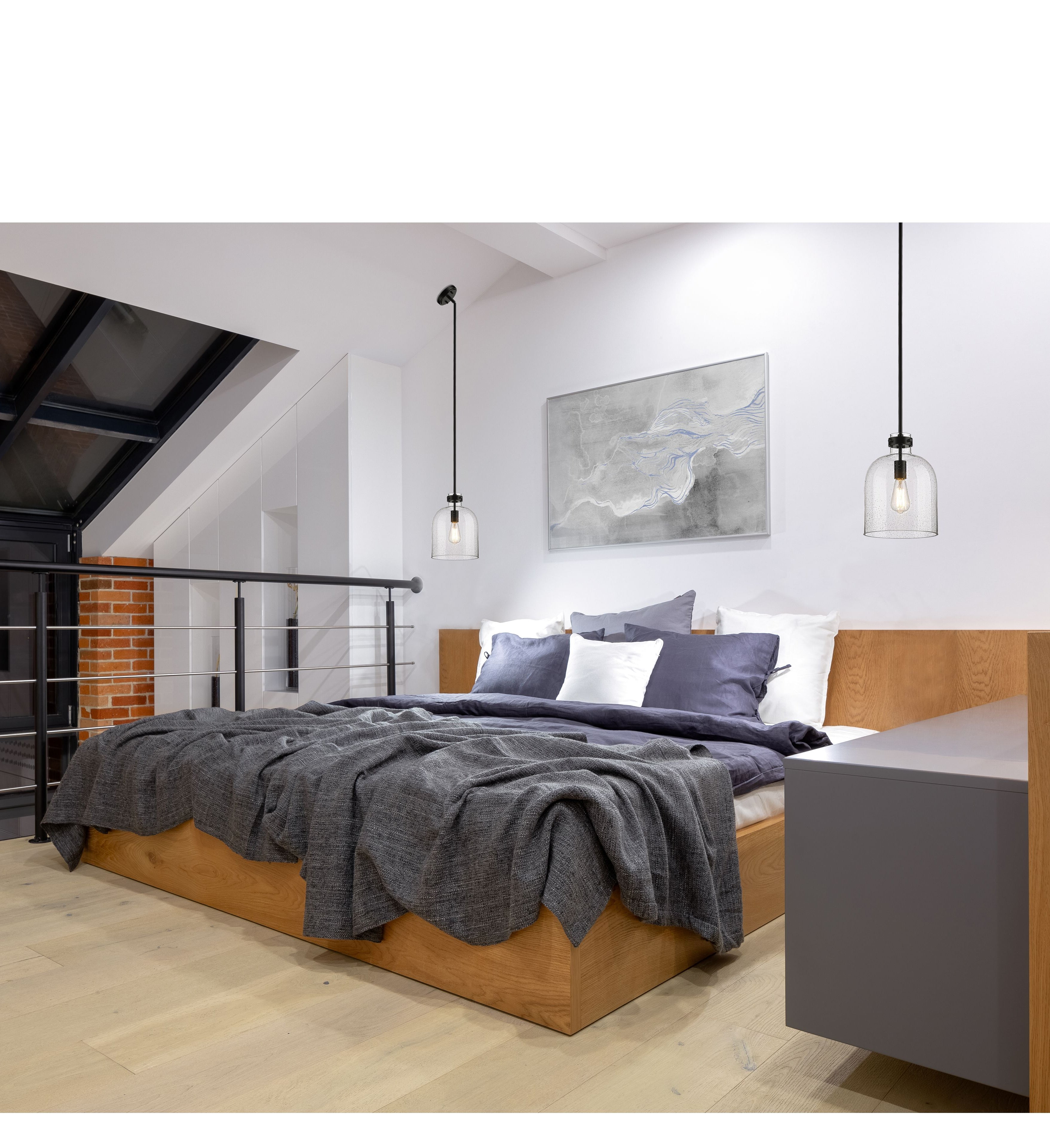 Z-Lite 817-9MB Pearson Pendant in Matte Black room shot 2