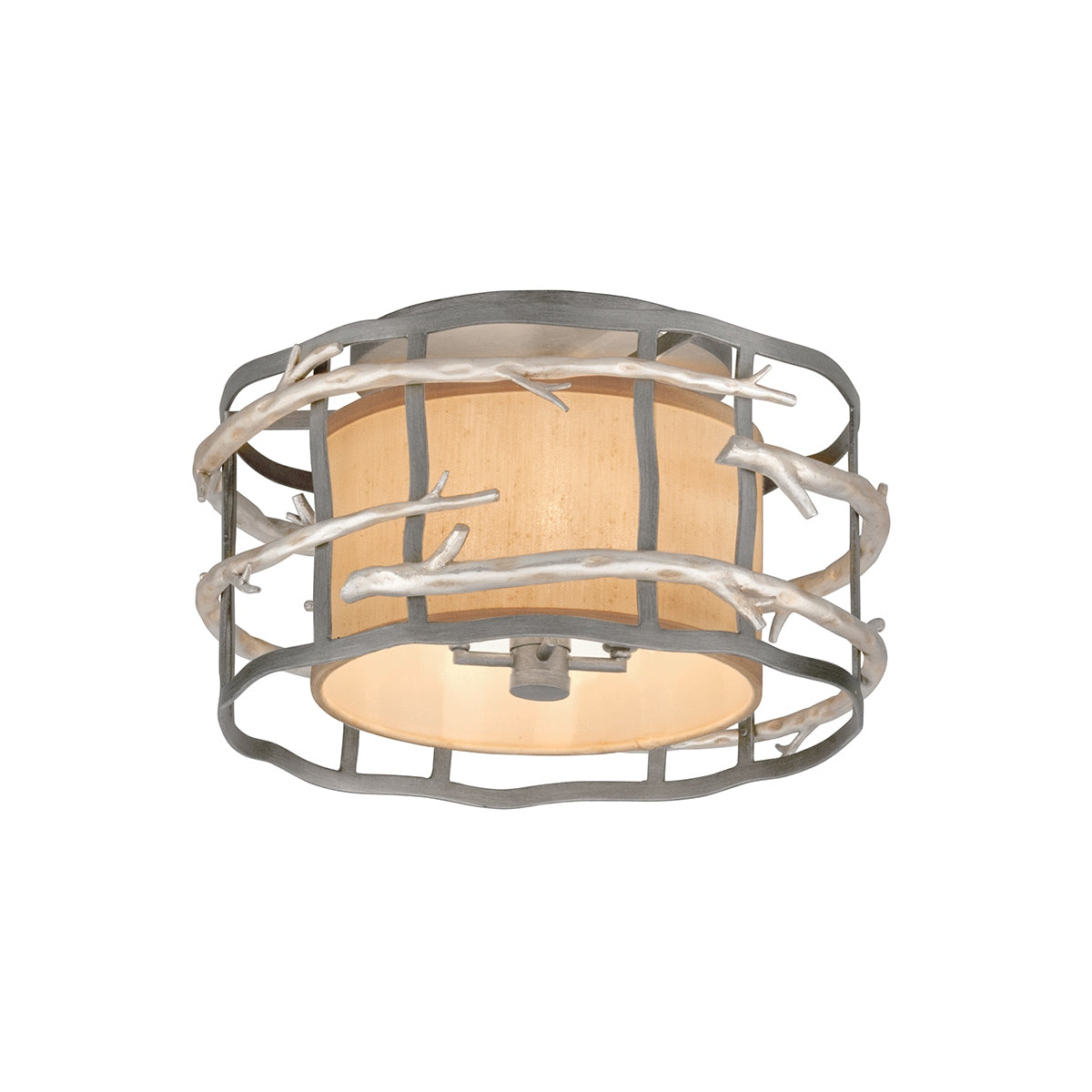 Troy Lighting Canada - C2881-GRA/WSL - Four Light Flush Mount - Adirondack - Graphite And Silver Leaf