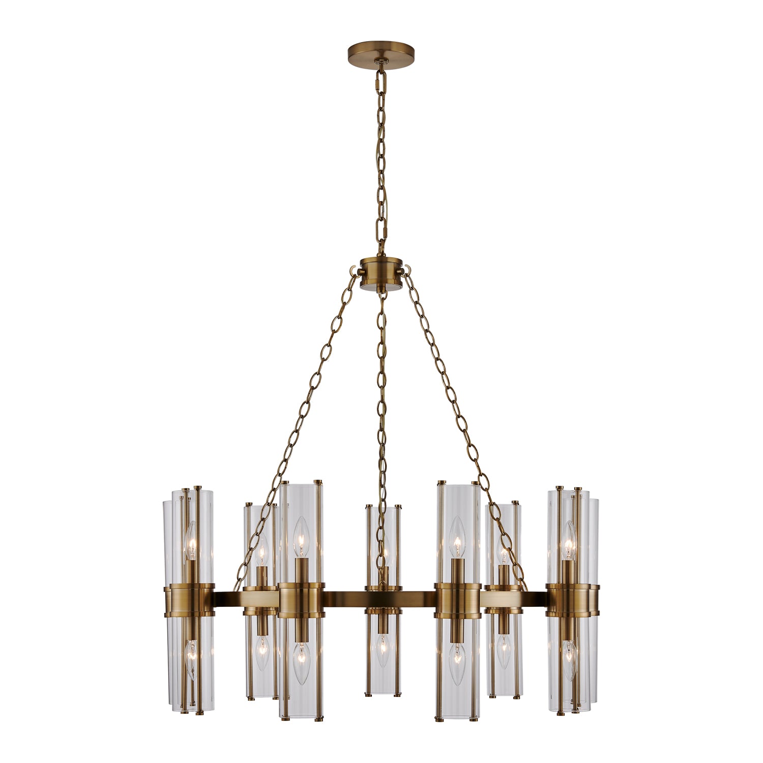 Kalco - 521356VGB - 18 Light Chandelier - Duet - Vintage Brass