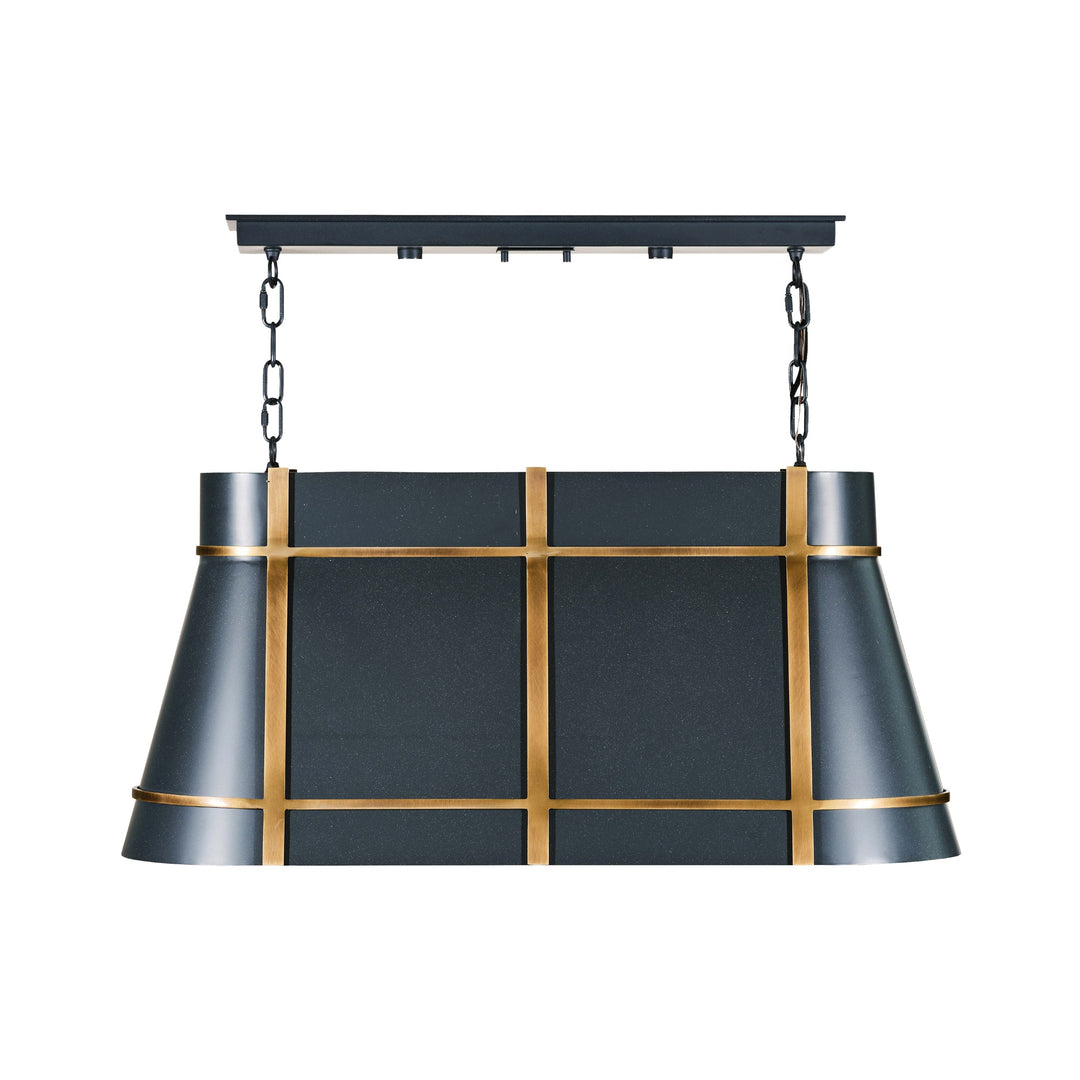 Varaluz - 536N03ZNCBRZ - Three Light Linear Pendant - Brasserie - Blackened Zinc/Heritage Bronze