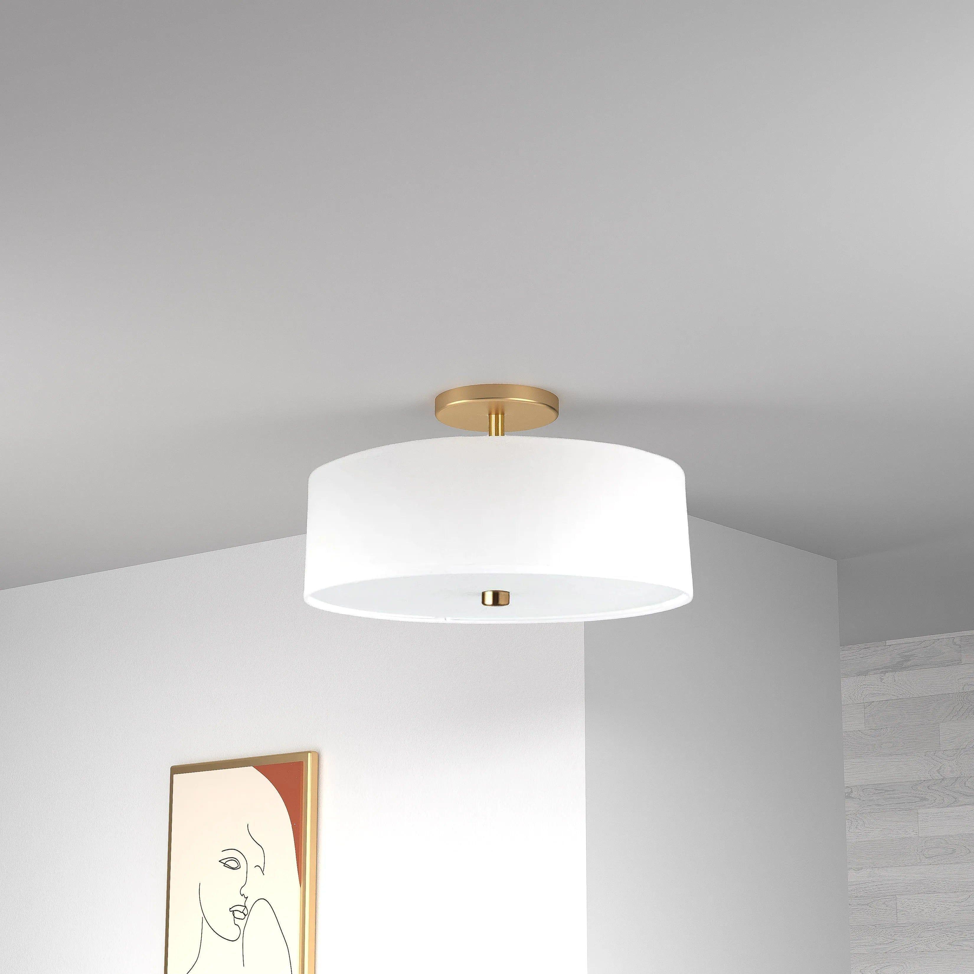 Dainolite - Everly Semi-Flush Mount - 571-143SF-AGB-BK - Canada Light Shop