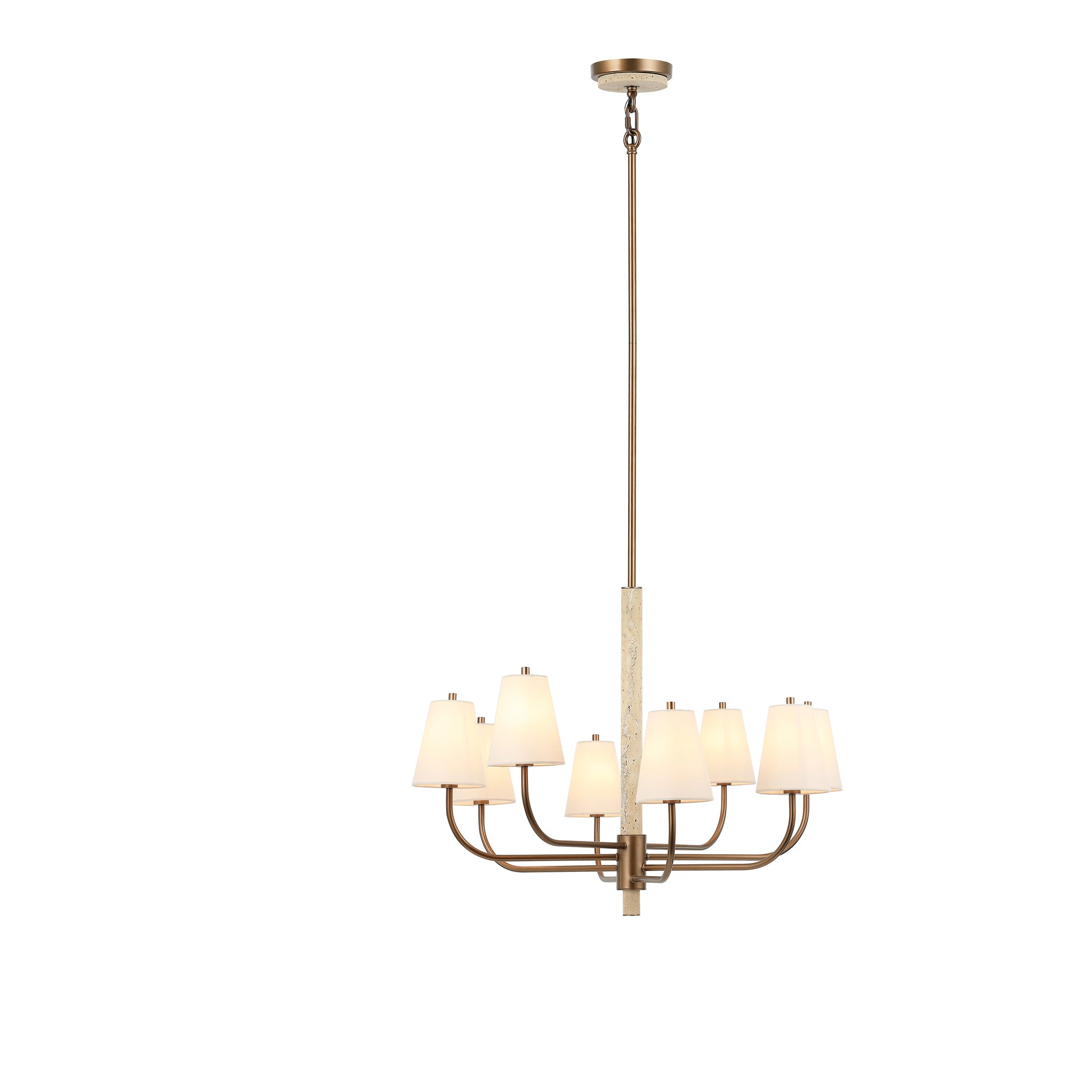 Varaluz - 576C08BG - Eight Light Chandelier - Rockford - Brontourage/Travartine