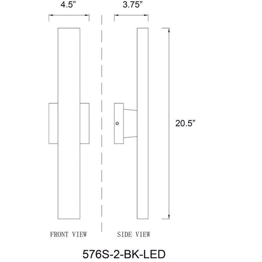 Z-Lite 576S-2-BK-LED Z-Lite Edge Outdoor Wall Sconce in Black