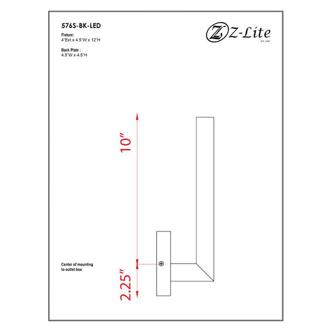 Z-Lite 576S-BK-LED Z-Lite Edge Outdoor Wall Sconce in Black