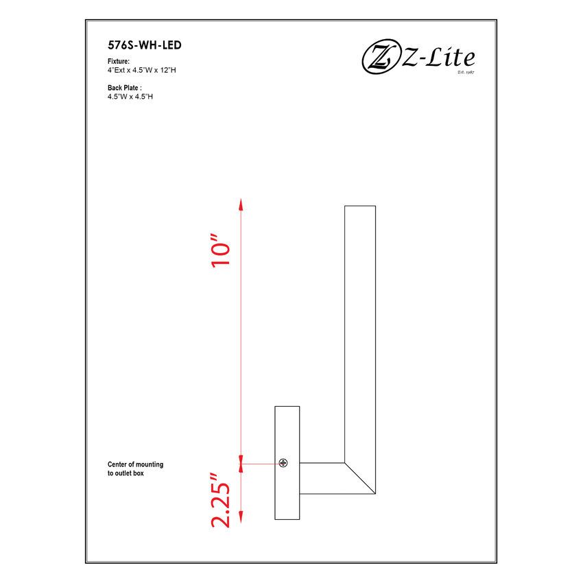 Z-Lite 576S-WH-LED Z-Lite Edge Outdoor Wall Sconce in White