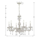 Crystorama - Paris Market Six Light Chandelier - 5036-AW-CL-MWP - Canada Light Shop
