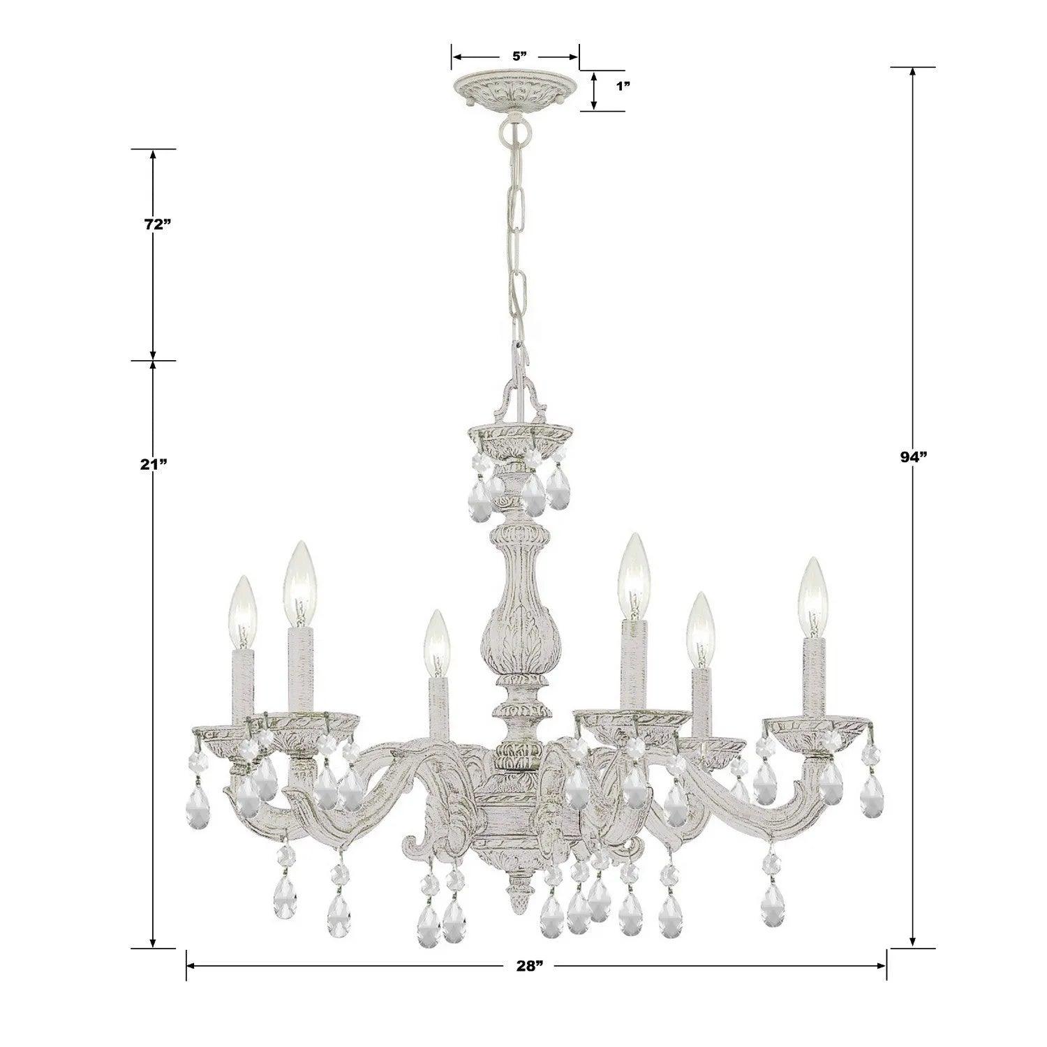 Crystorama - Paris Market Six Light Chandelier - 5036-AW-CL-MWP - Canada Light Shop