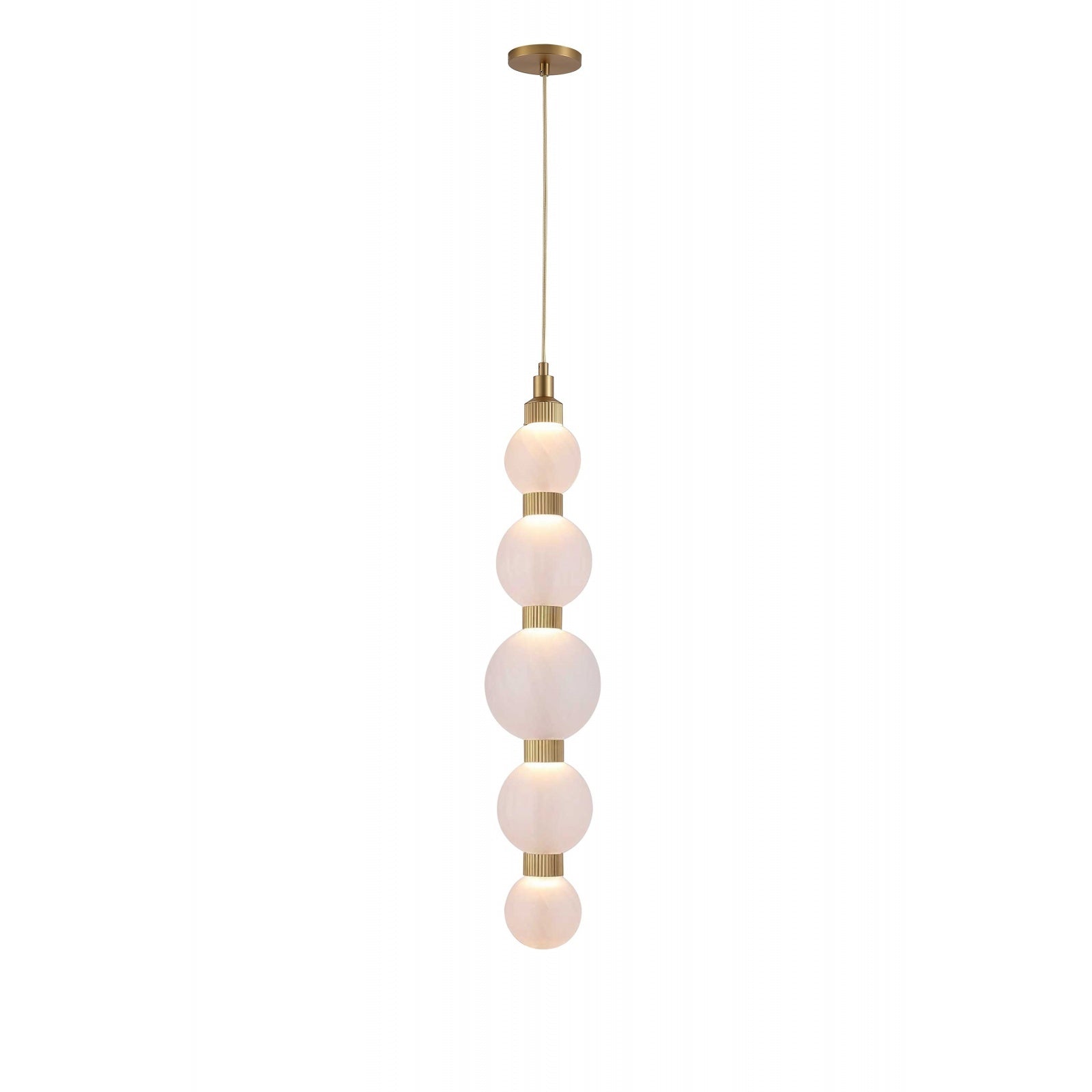 Avenue Lighting - HF7960-AB-WHT - LED Pendant - Zayna - Aged Brass