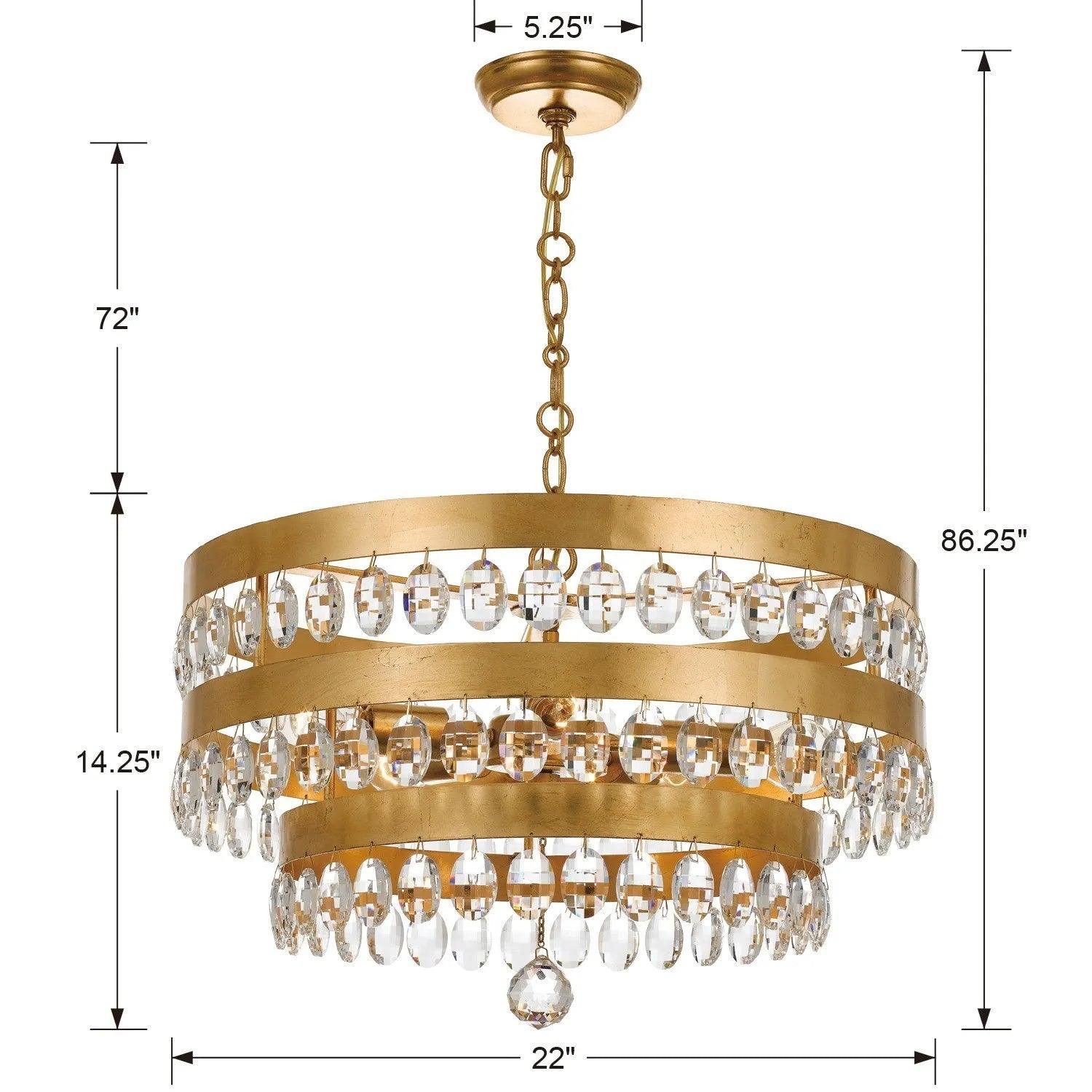 Crystorama - Perla Five Light Chandelier - 6106-GA - Canada Light Shop
