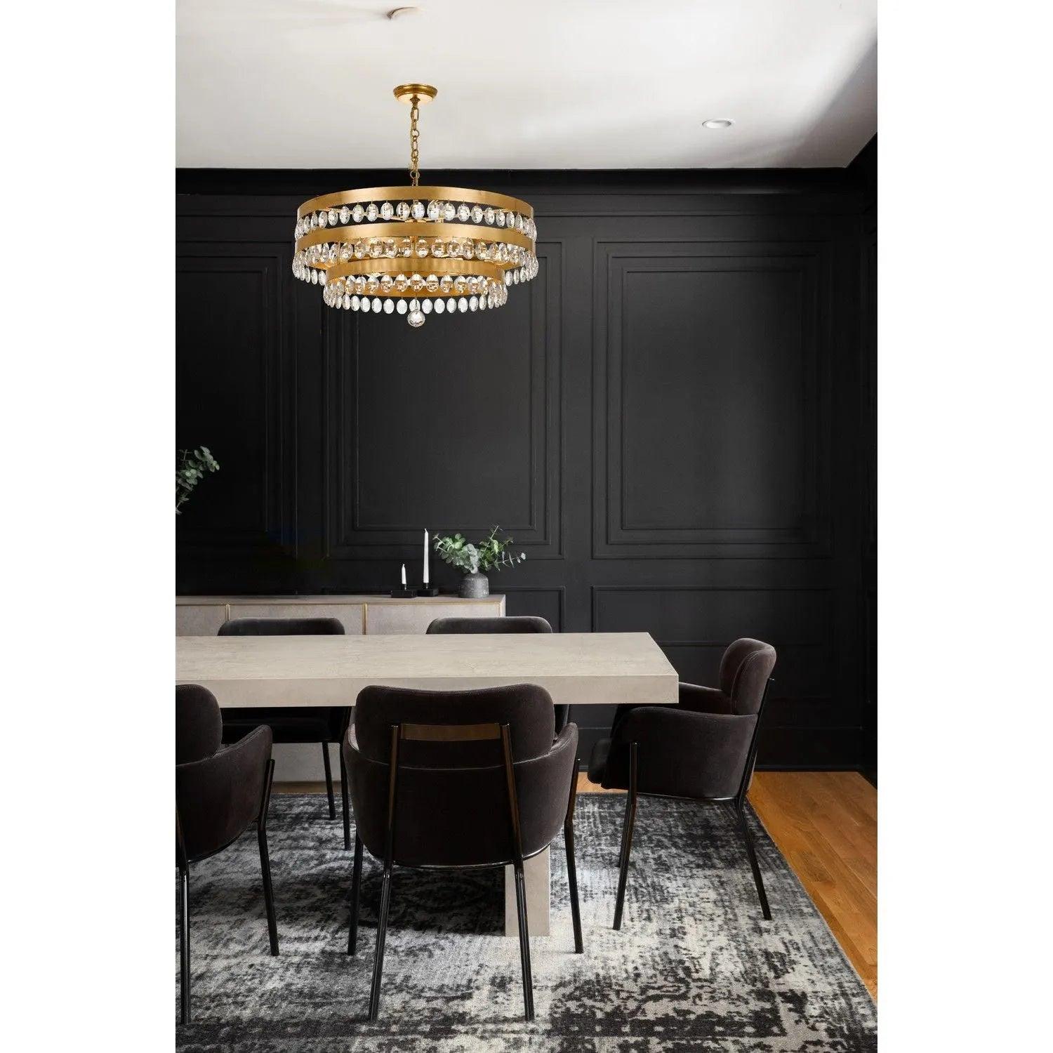 Crystorama - Perla Six Light Chandelier - 6108-GA - Canada Light Shop