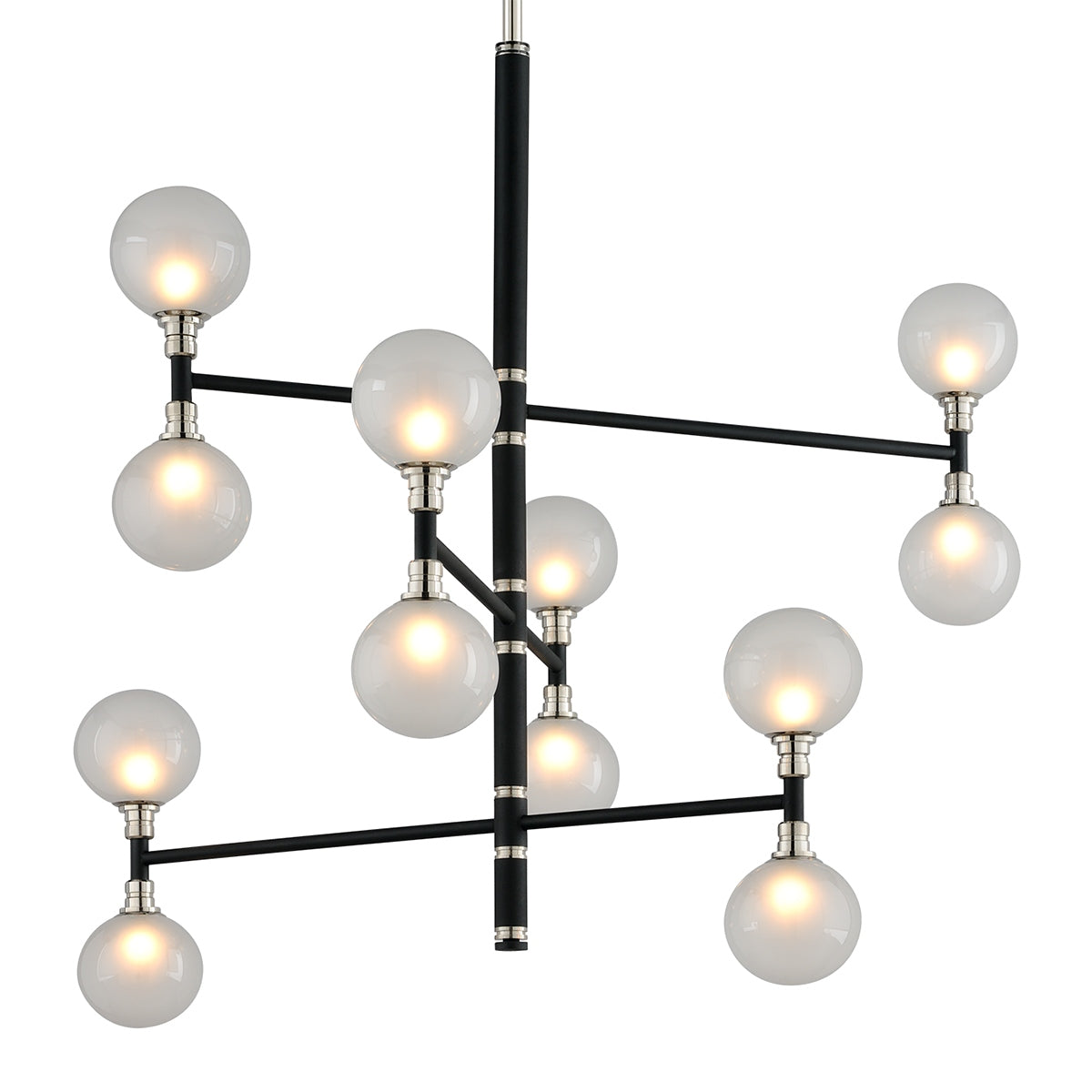 Troy Lighting Canada - F4826-TBK/PN - 12 Light Chandelier - Andromeda - Textured Black & Polish Nickel