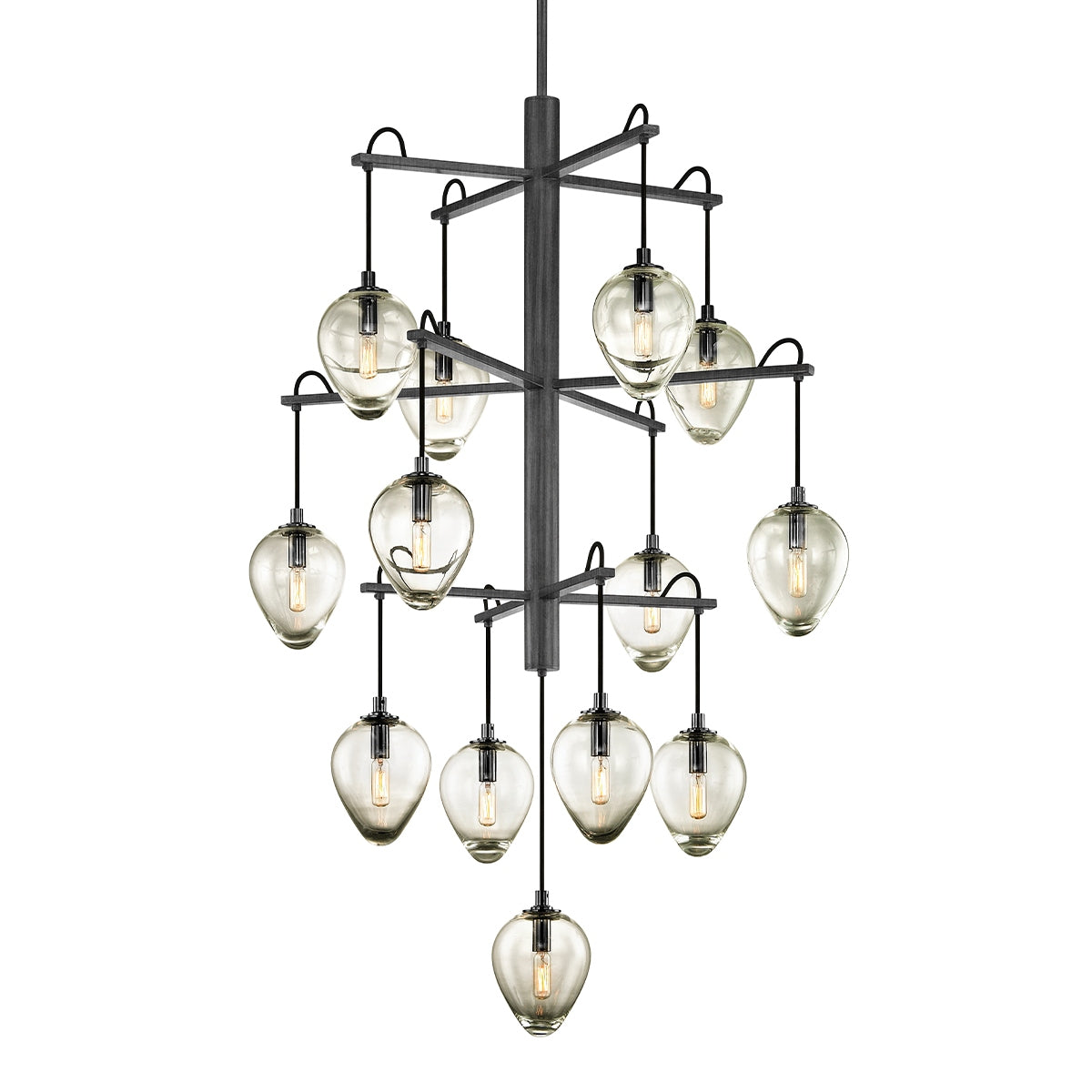 Troy Lighting Canada - F6208-GRA/BCR - 13 Light Chandelier - Brixton - Graphite/Black Chrome