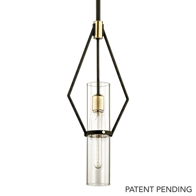 Troy Lighting Canada - F6314-TBZ/BBA - One Light Pendant - Raef - Textured Bronze Brushed Brass