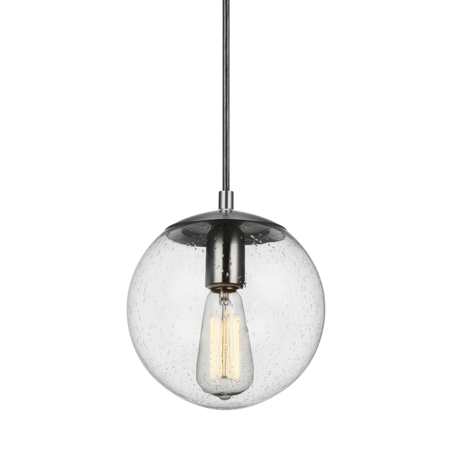 Visual Comfort Studio Canada - 6501801-04 - One Light Pendant - Leo - Hanging Globe - Satin Aluminum