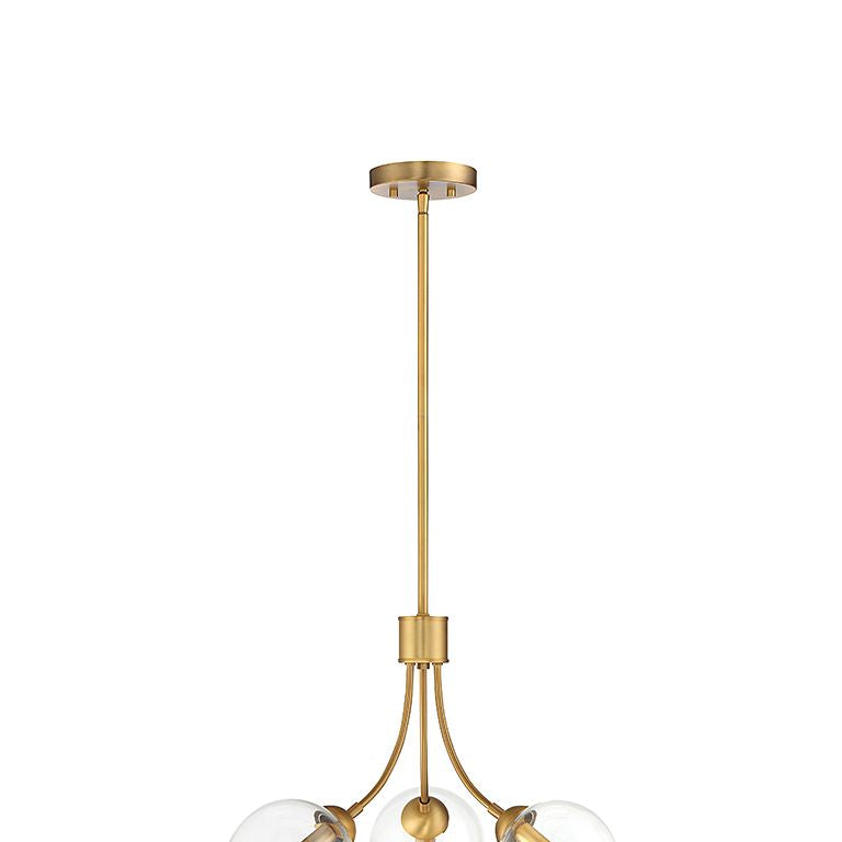 Meridian M10057NB Three Light Chandelier in Natural Brass