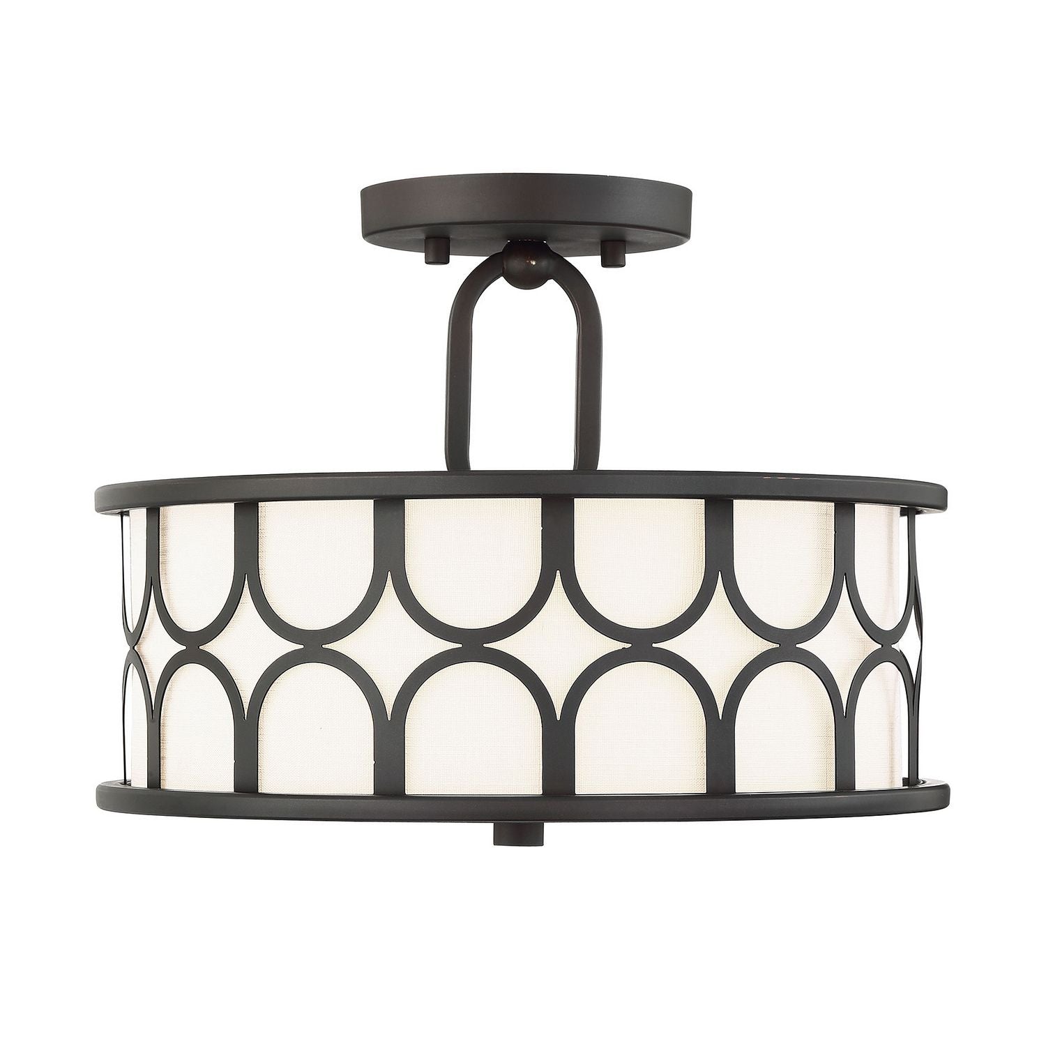 Meridian M60015ORB Two Light Semi-Flush Mount in Oil Rubbed Bronze